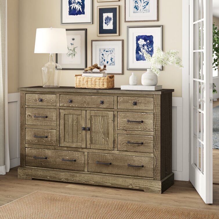 Dresser, Casserly 9 szuflada 66-cali W lite drewno zestaw combo