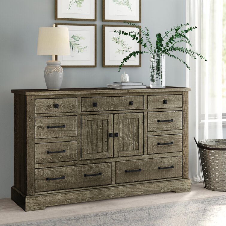 Dresser, Casserly 9 szuflada 66-cali W lite drewno zestaw combo