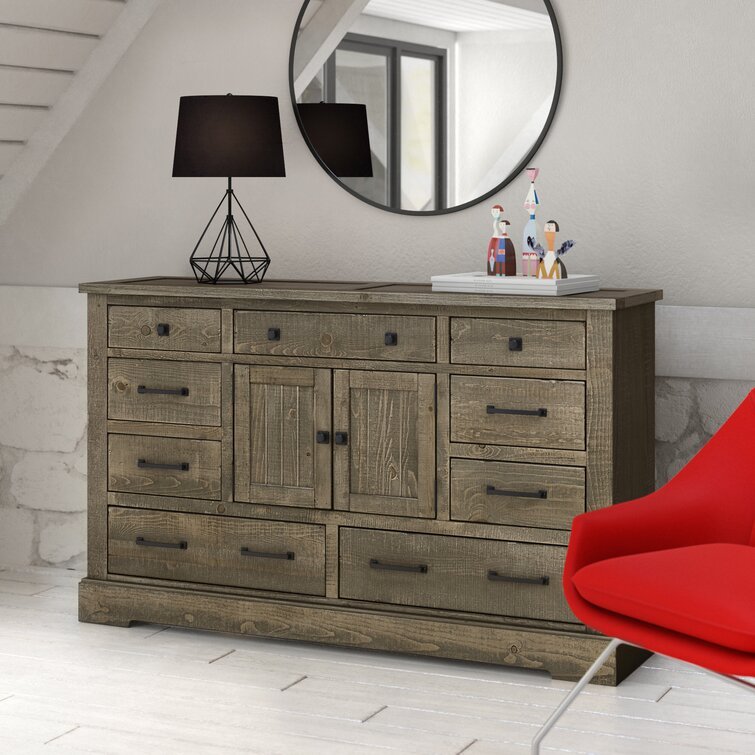 Dresser, Casserly 9 szuflada 66-cali W lite drewno zestaw combo