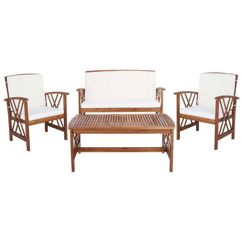 Aana Wicker 4-osobowy ogrodowy Lounge zestaw z Cushions