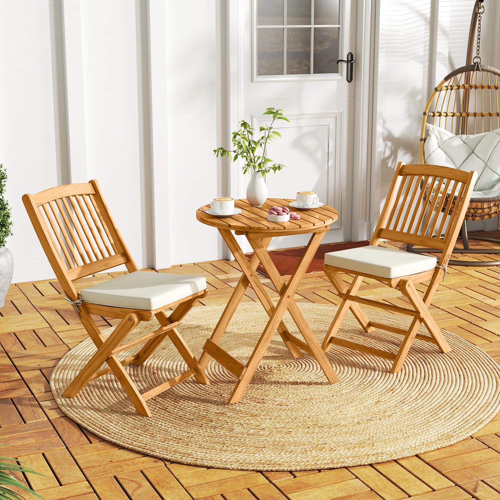 1787534352_Zab5Rl9Q Acacia drewno tarasowy składany Bistro zestaw z Cushions