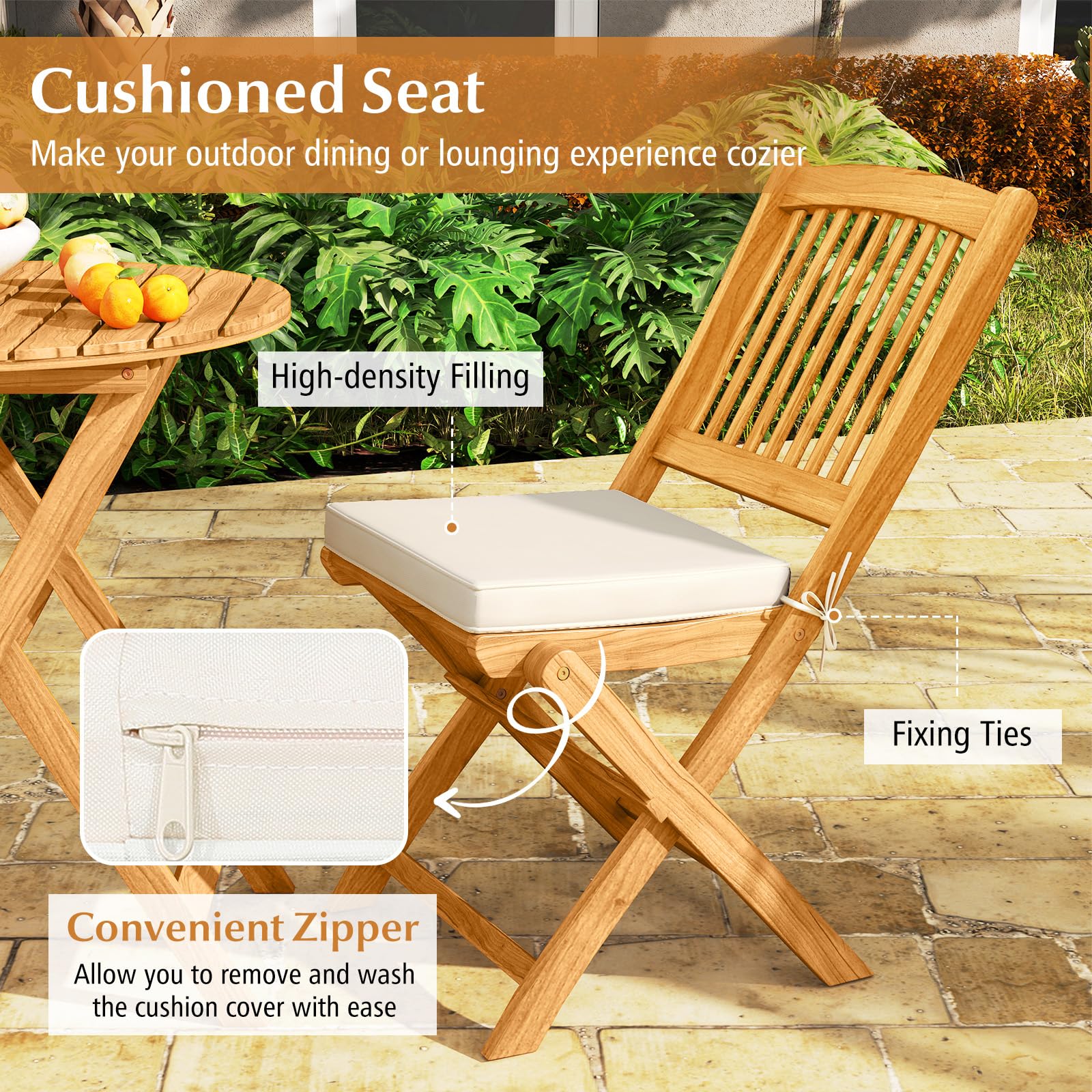 1787534359_xRytK0Ek Acacia drewno tarasowy składany Bistro zestaw z Cushions
