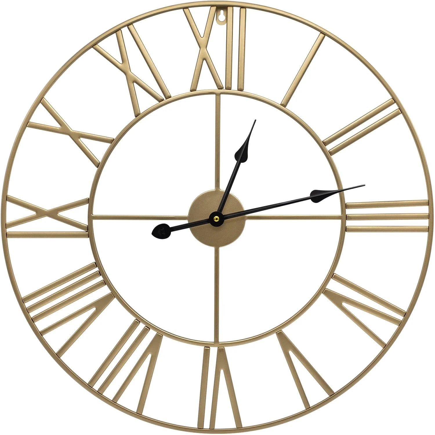 1787535473_wbEr3vyw Duży Decorative ściana Clock z Analog metal Clock, 24 okrągły (złoty)