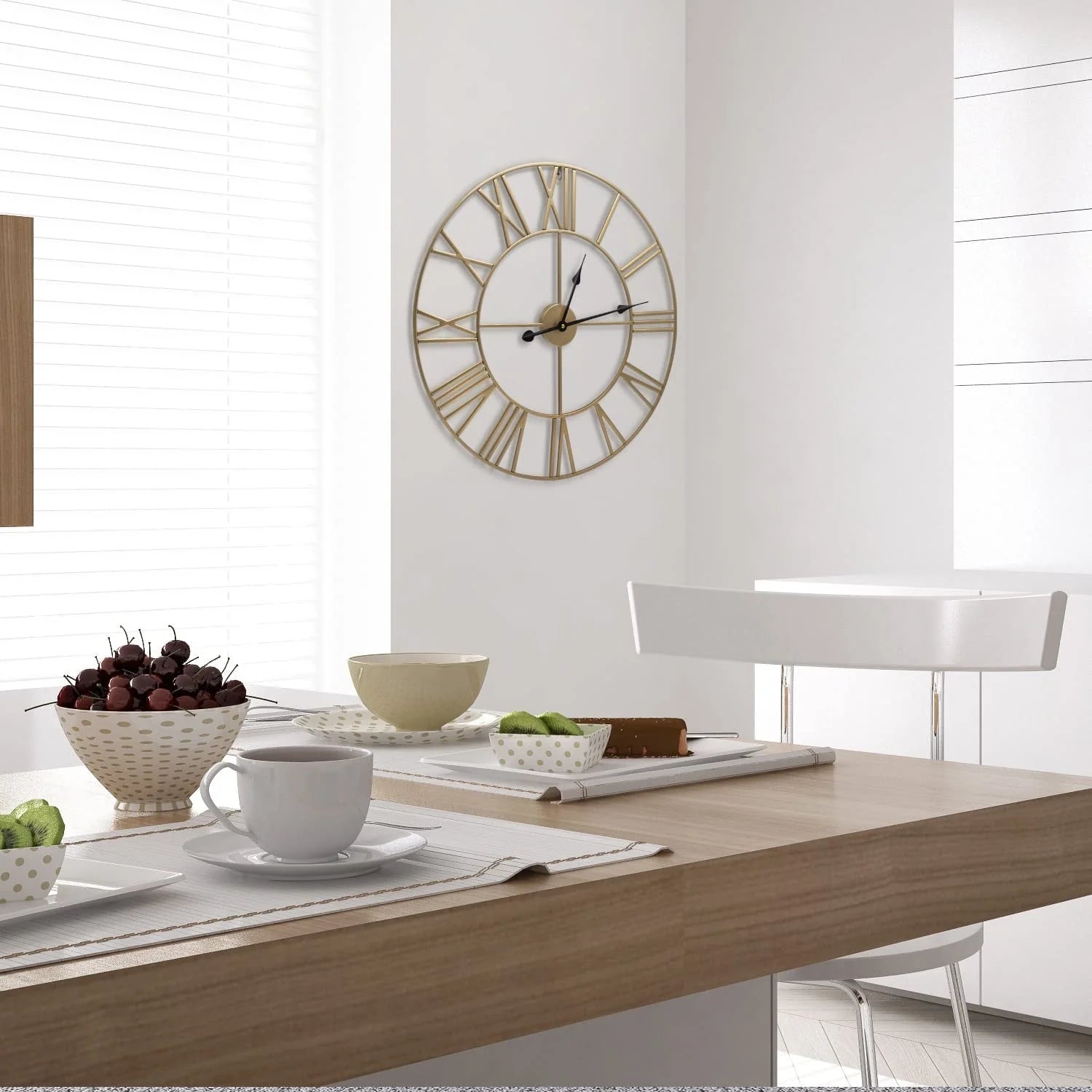 1787535484_8nW8qxqW Duży Decorative ściana Clock z Analog metal Clock, 24 okrągły (złoty)