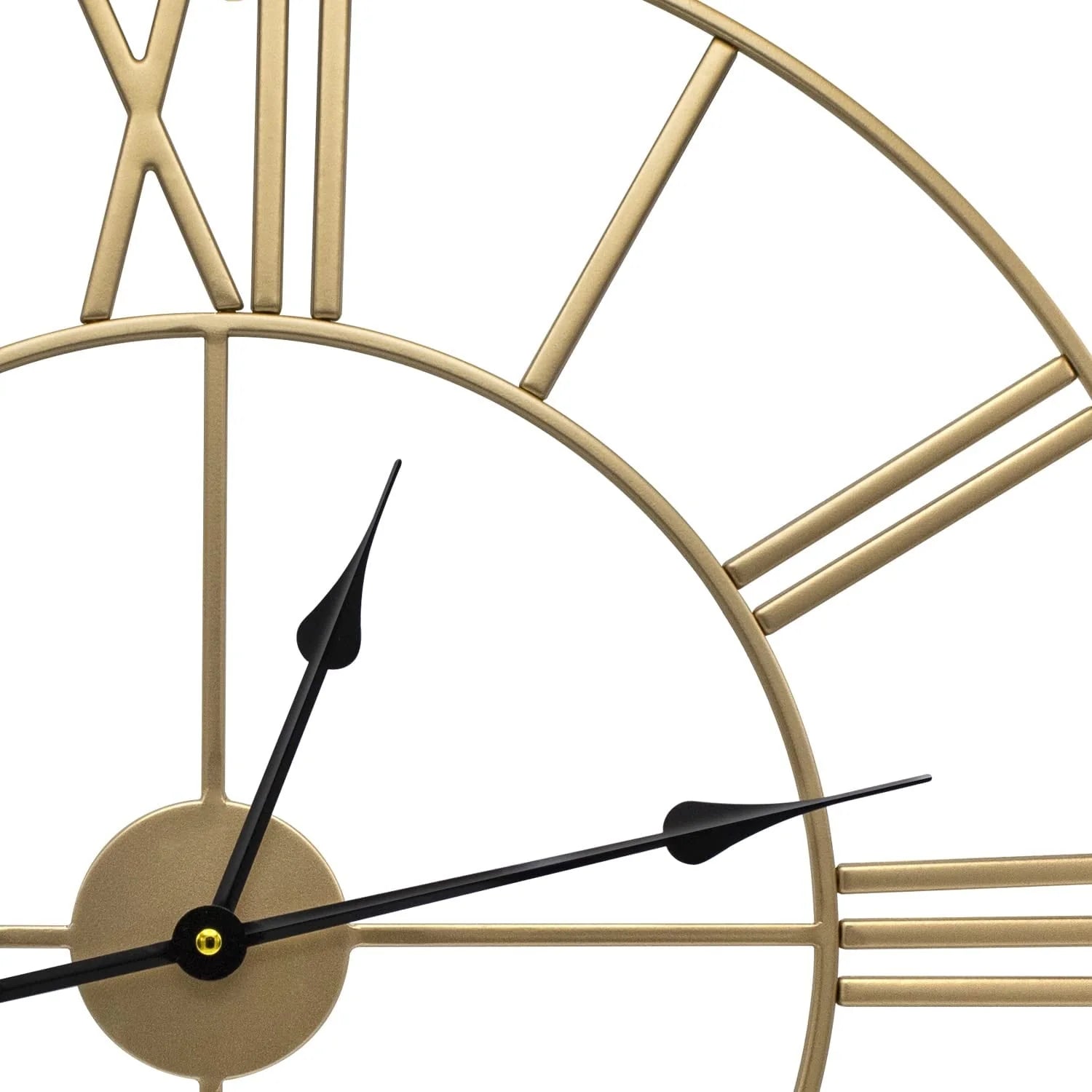 1787535488_L2Lvhyec Duży Decorative ściana Clock z Analog metal Clock, 24 okrągły (złoty)