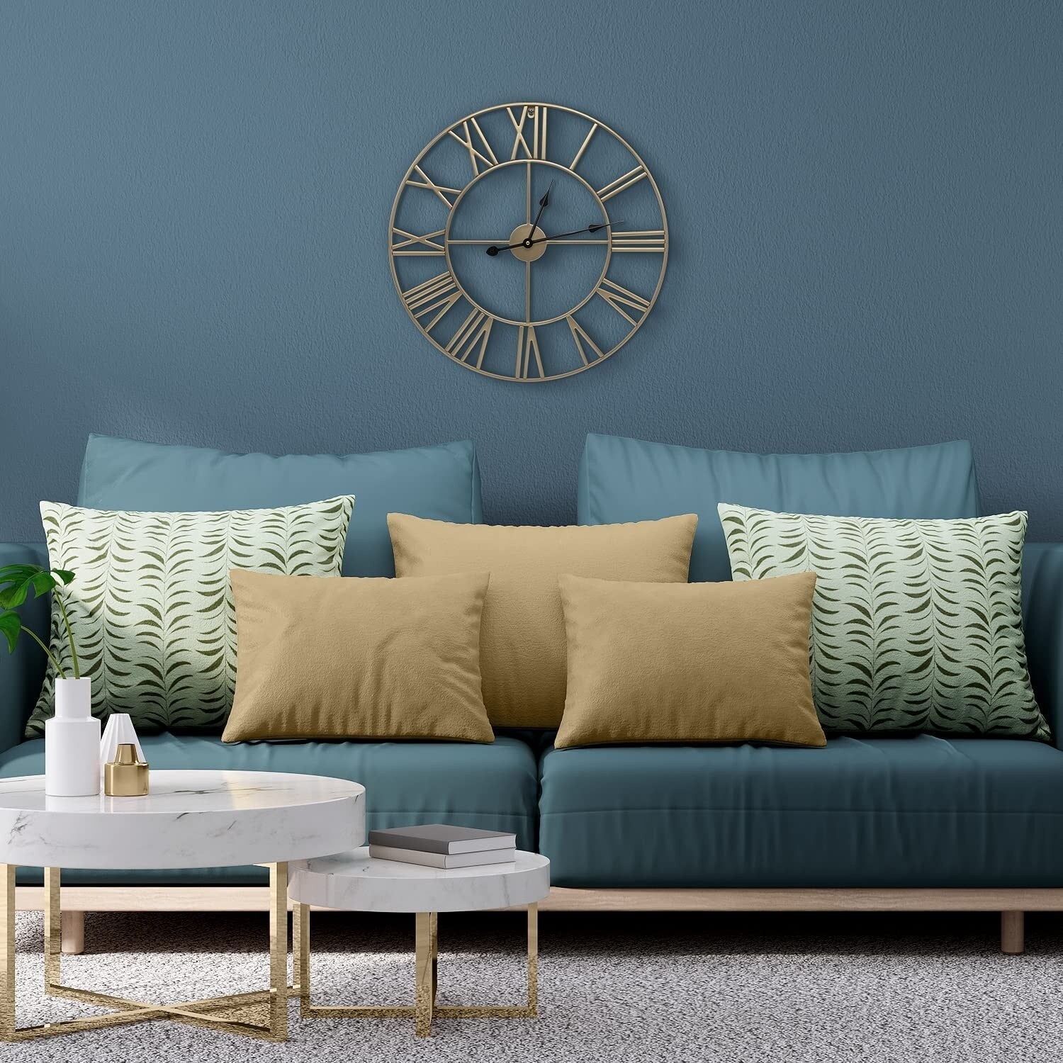 1787535496_8awaz1kE Duży Decorative ściana Clock z Analog metal Clock, 24 okrągły (złoty)