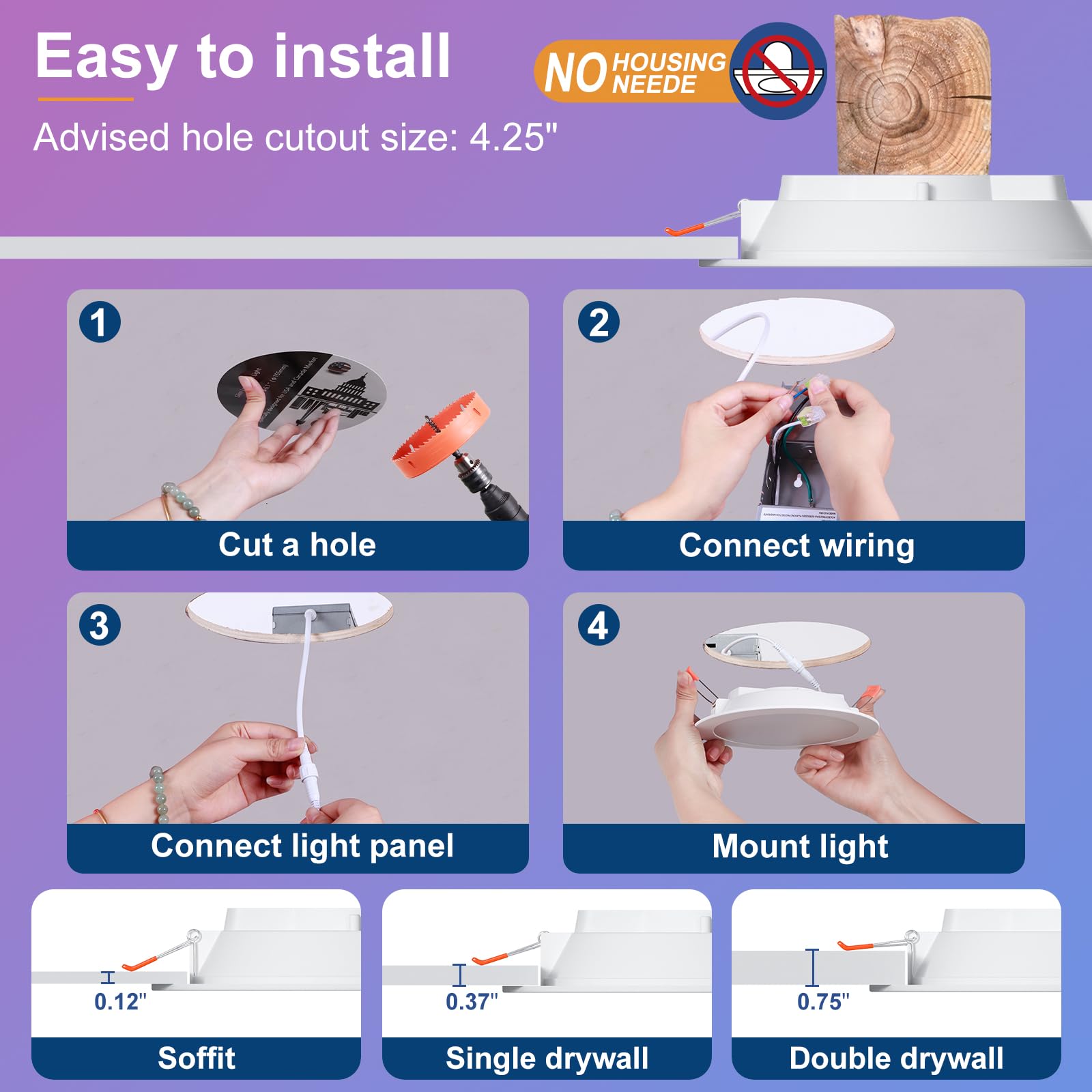 1787536539_ZDy5voKr Recessed Lighting, smart, 4 Rgbcw LED Downlight 12W