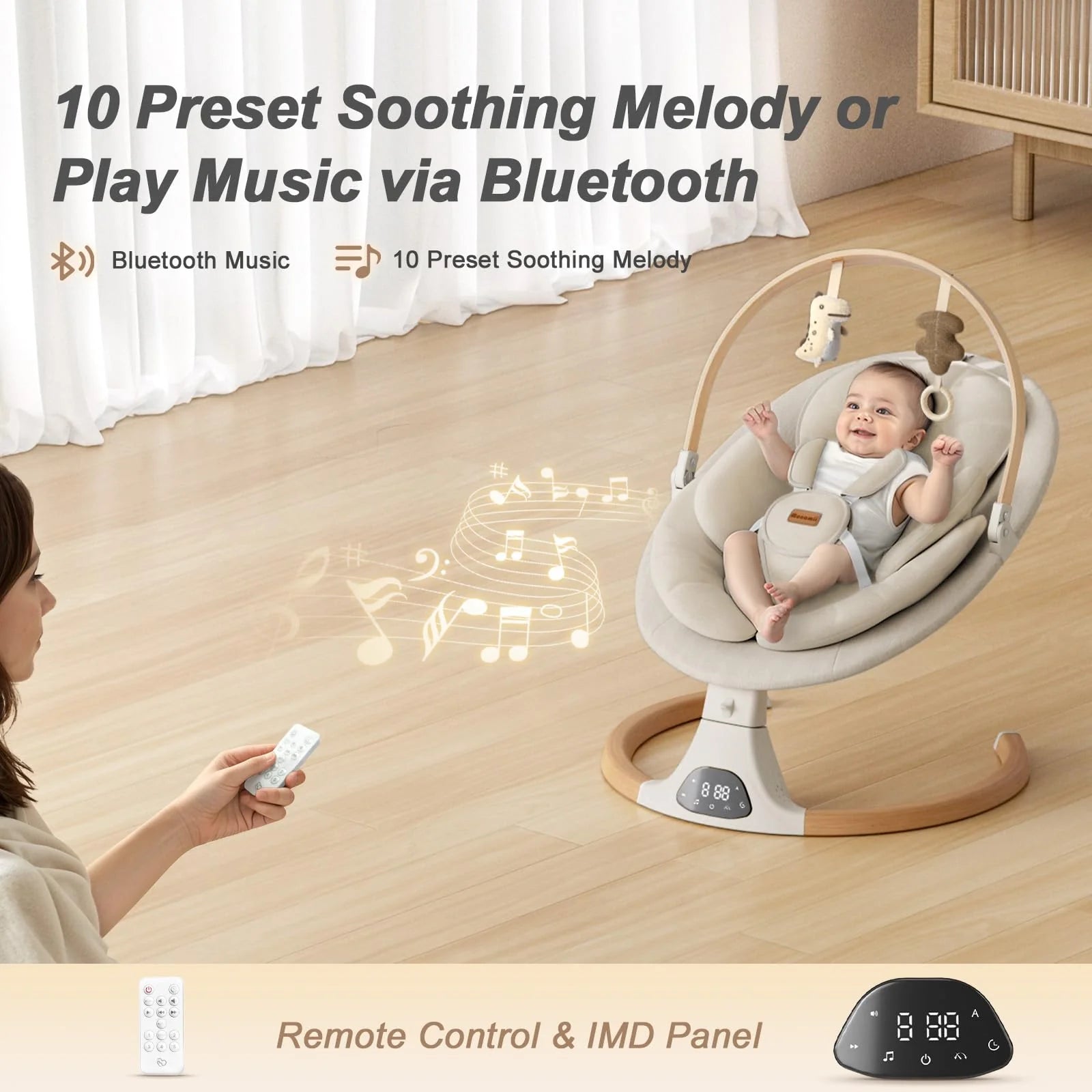 1787544628_CcuRQCLy Dziecięcy huśtawka z 5 Speeds i 10 Lullabies z Beige