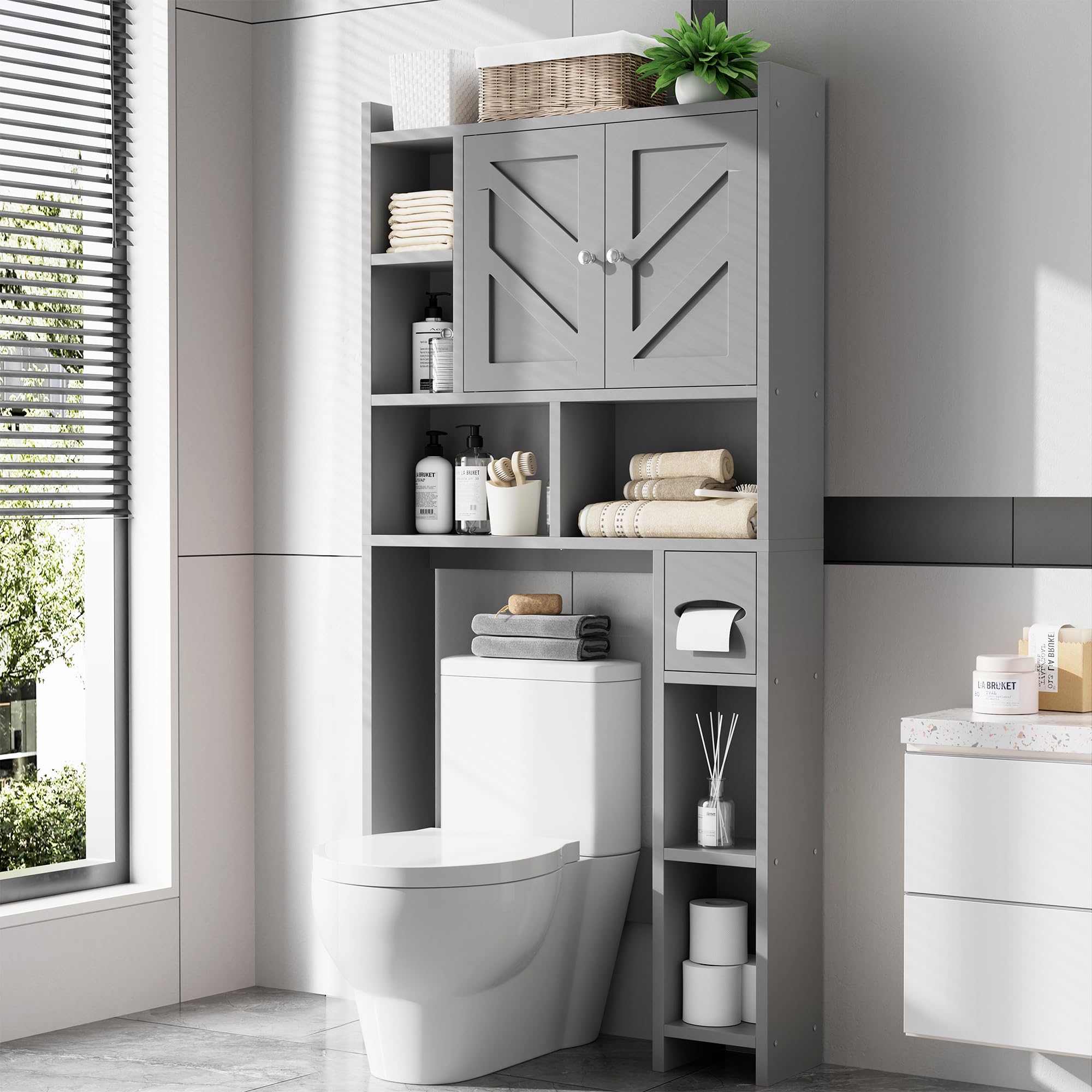 Magazynowy szafka, Over Toilet, szary