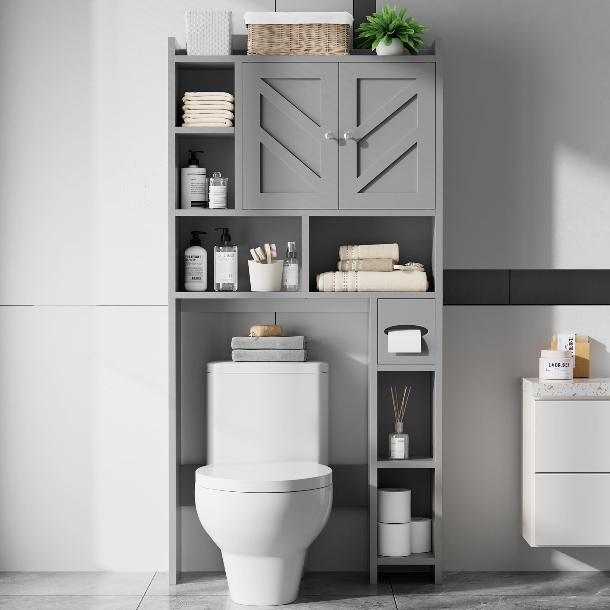 Magazynowy szafka, Over Toilet, szary