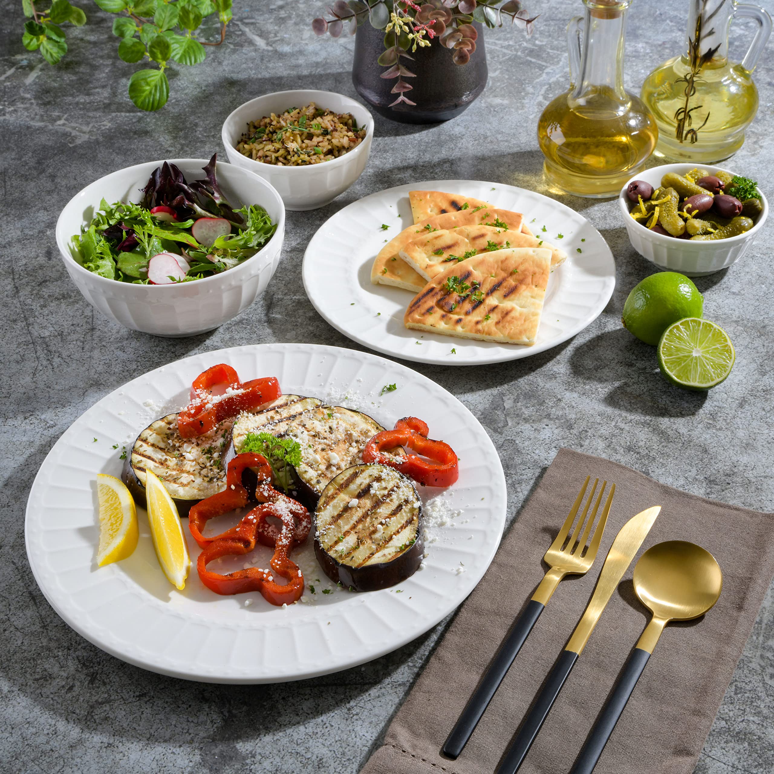 1787571861_NsqaaQLI Domowy Zen Buffet Porcelain Dinnerware zestaw, do 8 (40szt.)