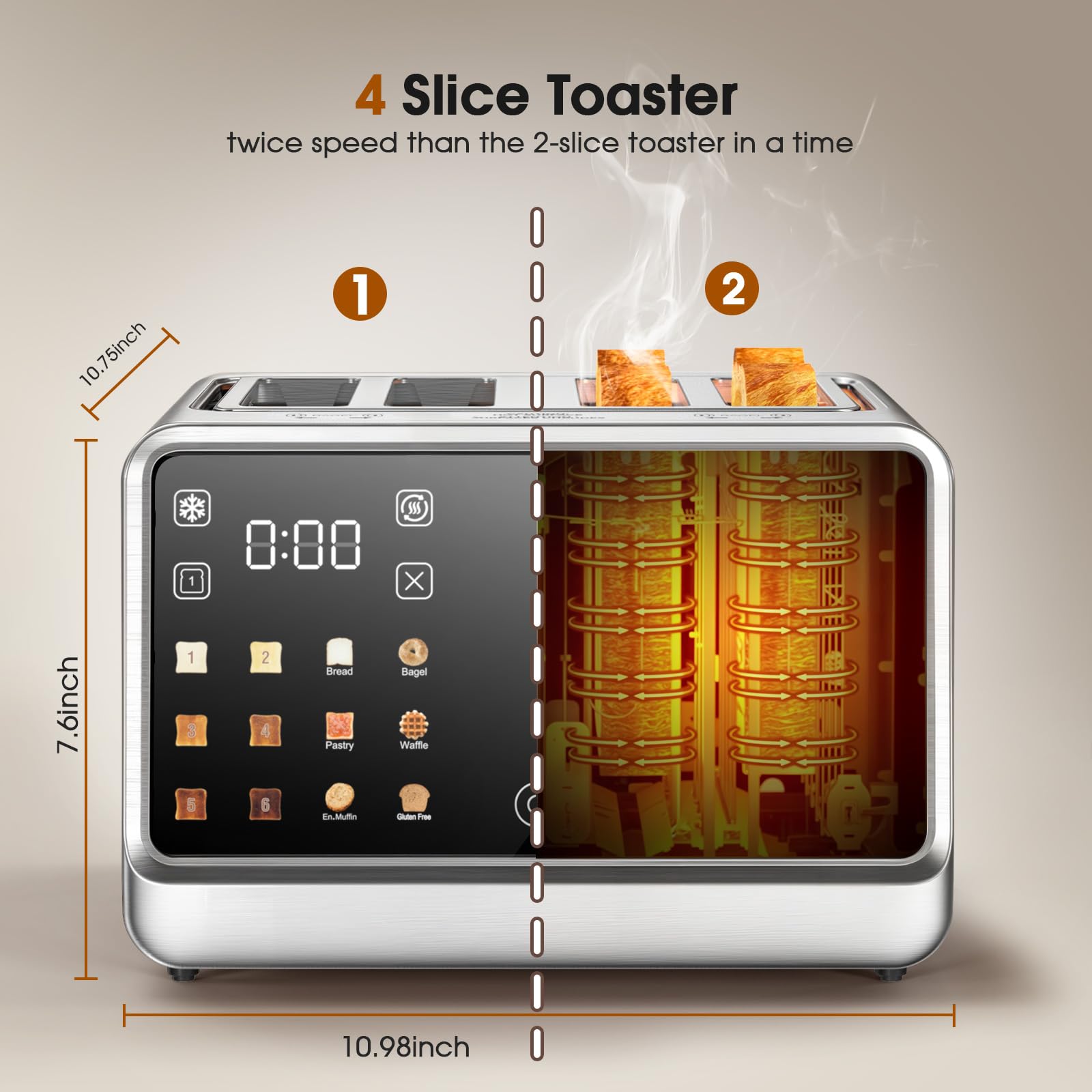 1787573367_bl7iFcIc Smart Toaster 4 Slice z podwójny Touchscreen, 1800W