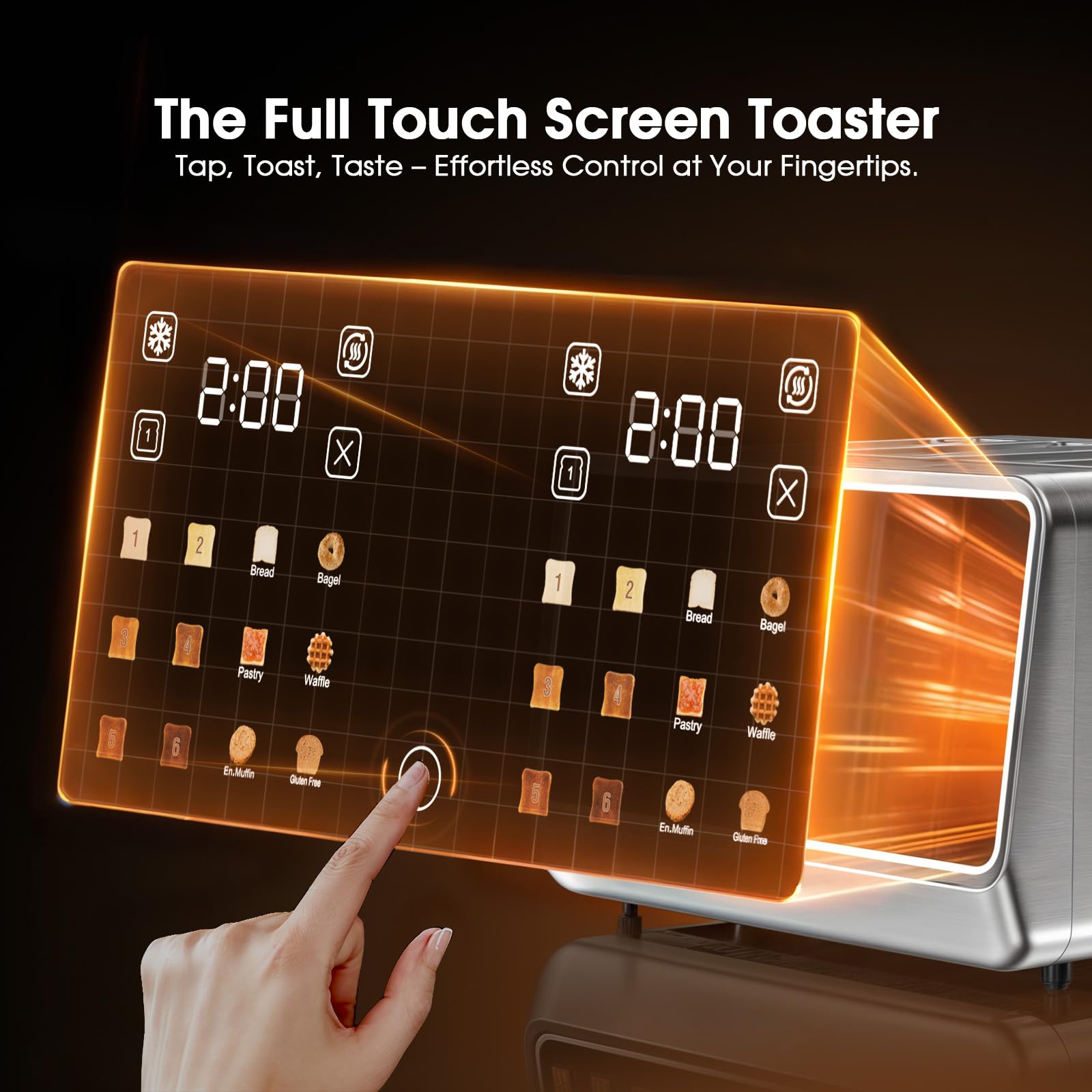 1787573375_AalHxEwx Smart Toaster 4 Slice z podwójny Touchscreen, 1800W