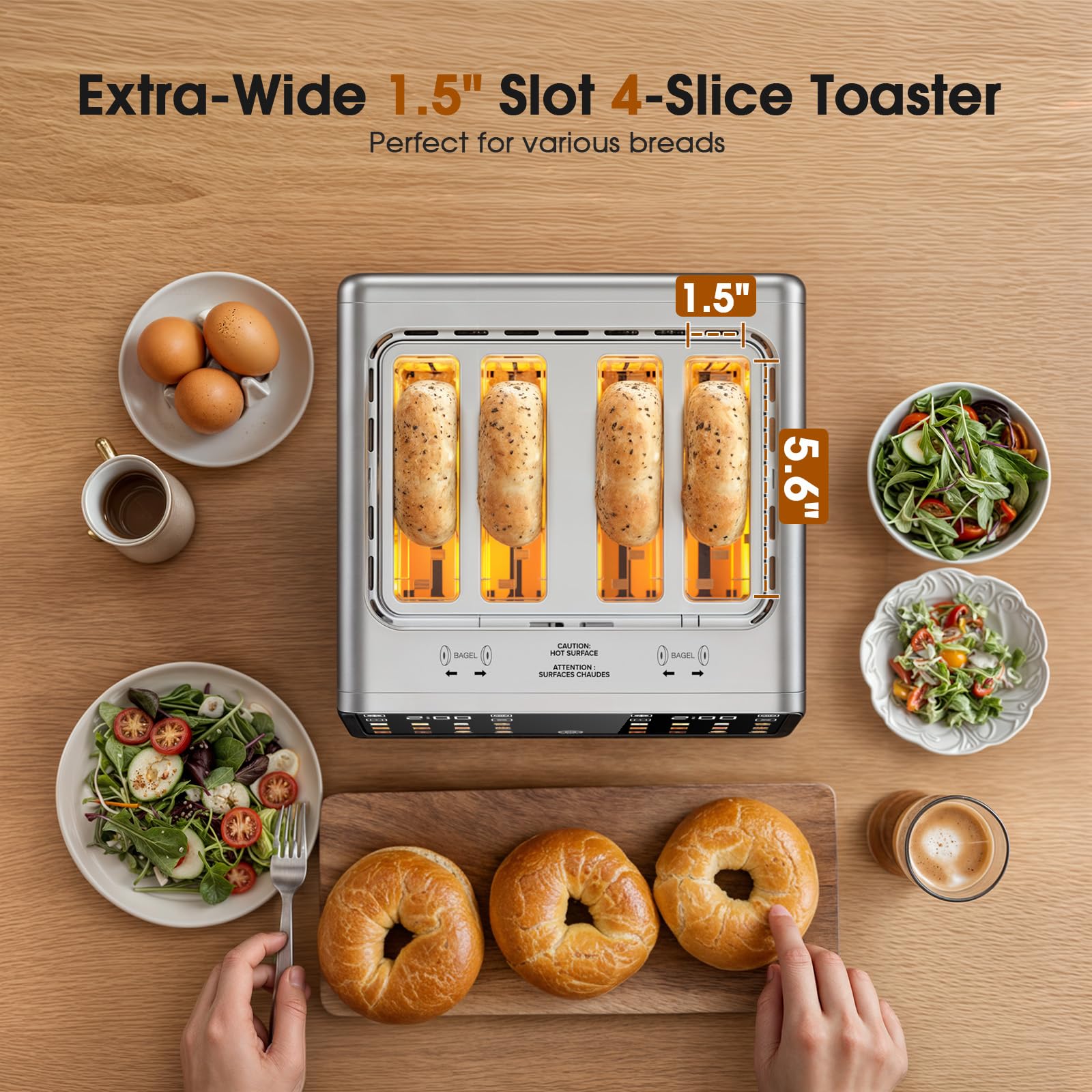 1787573380_oh896KVK Smart Toaster 4 Slice z podwójny Touchscreen, 1800W