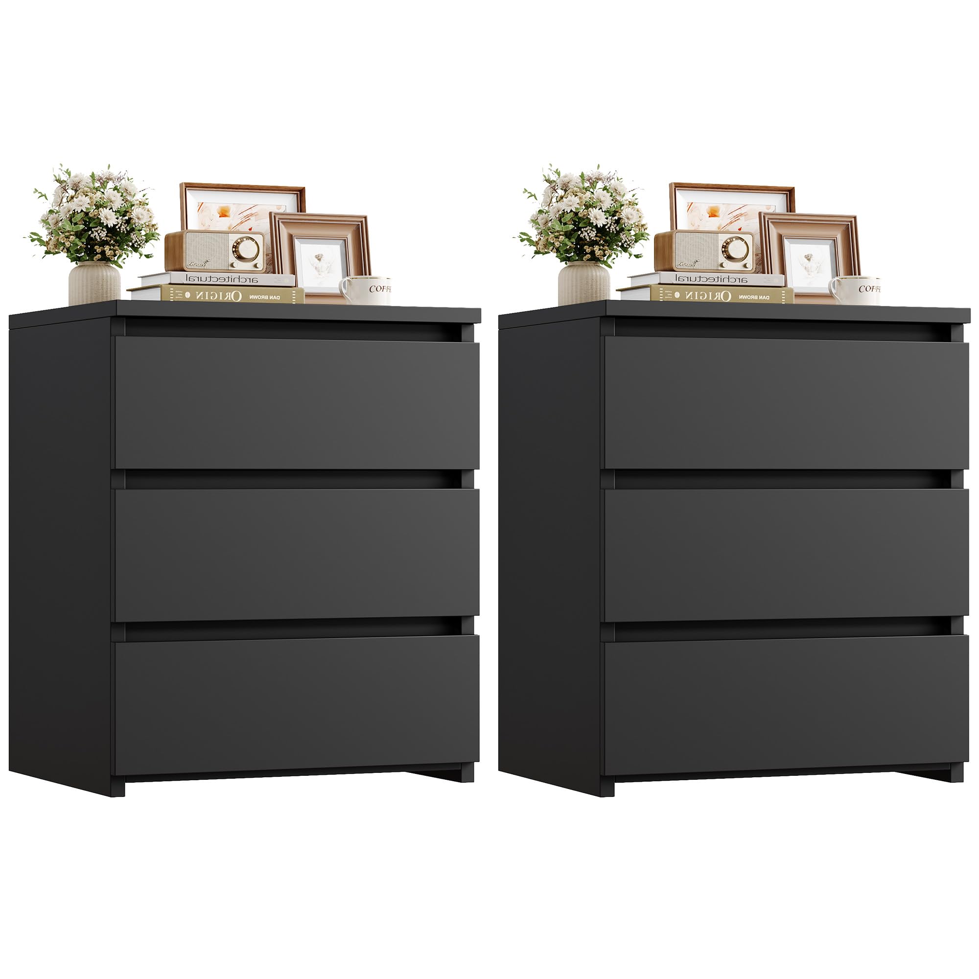 1787573460_iVZ39Atf Zestaw, czarny Nightstands, 2 z 3 szuflady