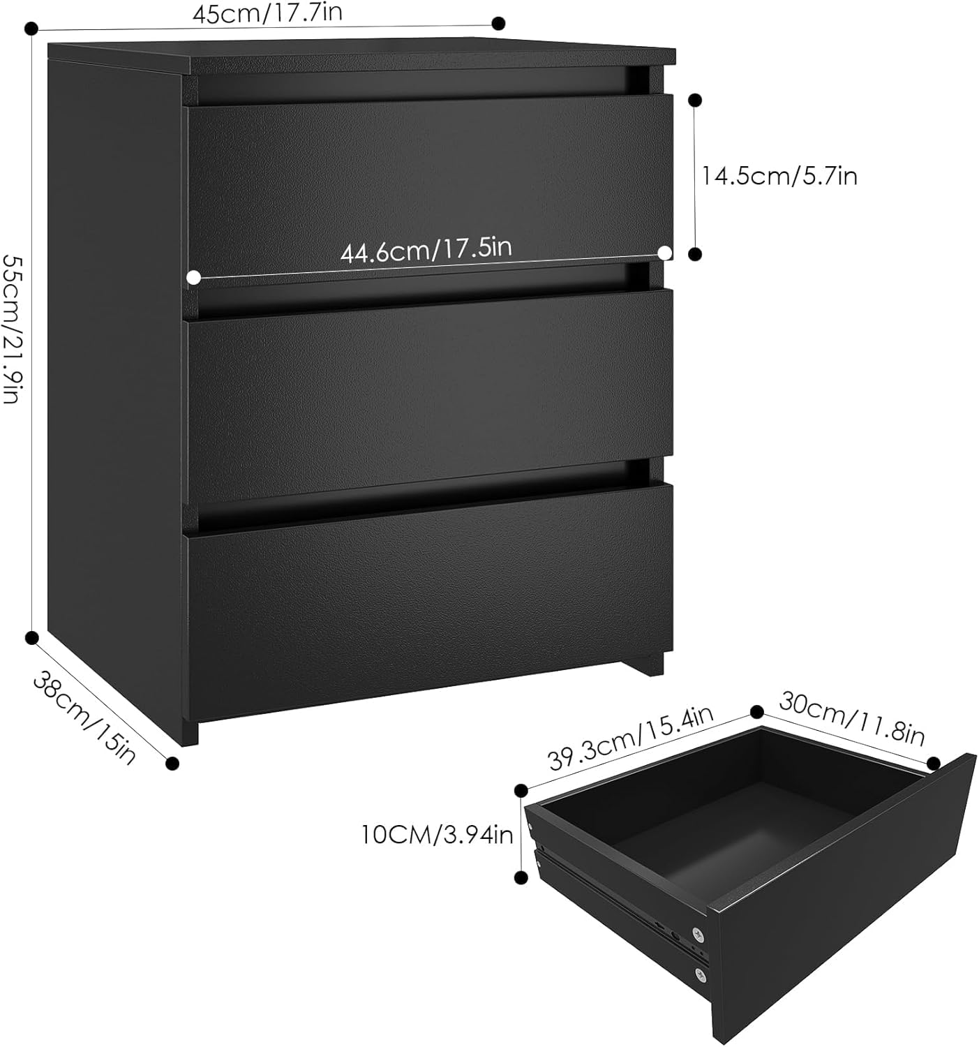 1787573494_z7t3n7A3 Zestaw, czarny Nightstands, 2 z 3 szuflady