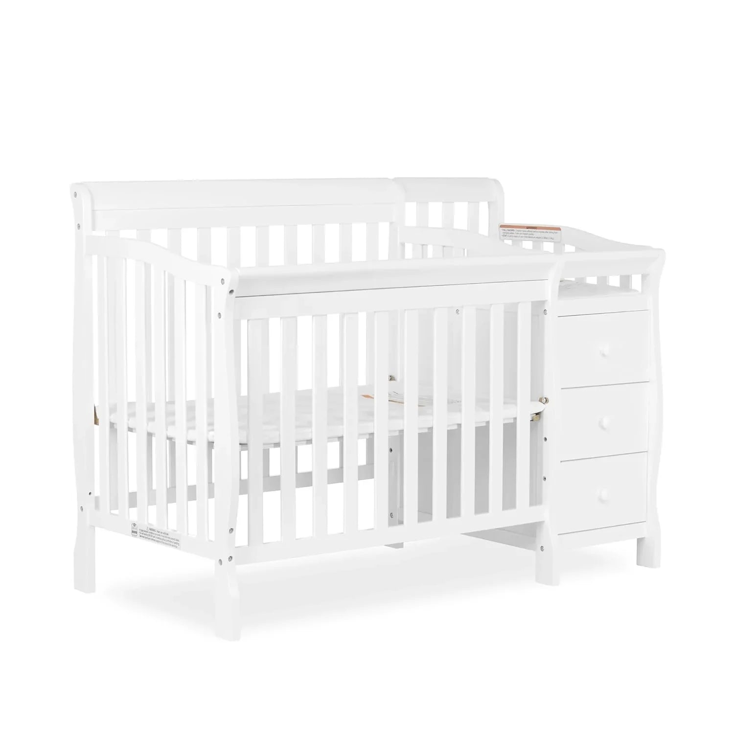 Crib, on Me Jayden 4-in-1 mini i Changer z magazynowy, biały