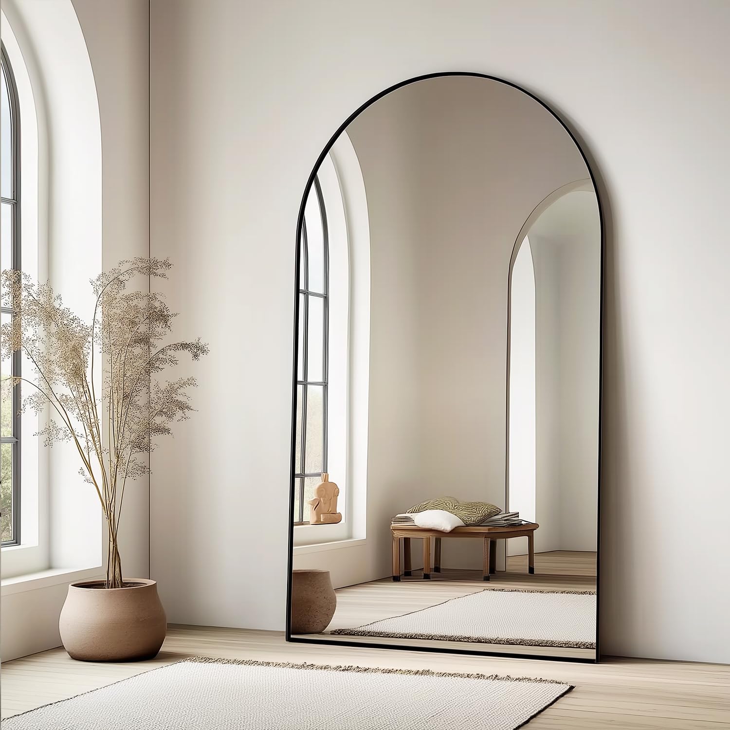 Arched pelny Length Mirror z 76 X 34 podłoga Mirror