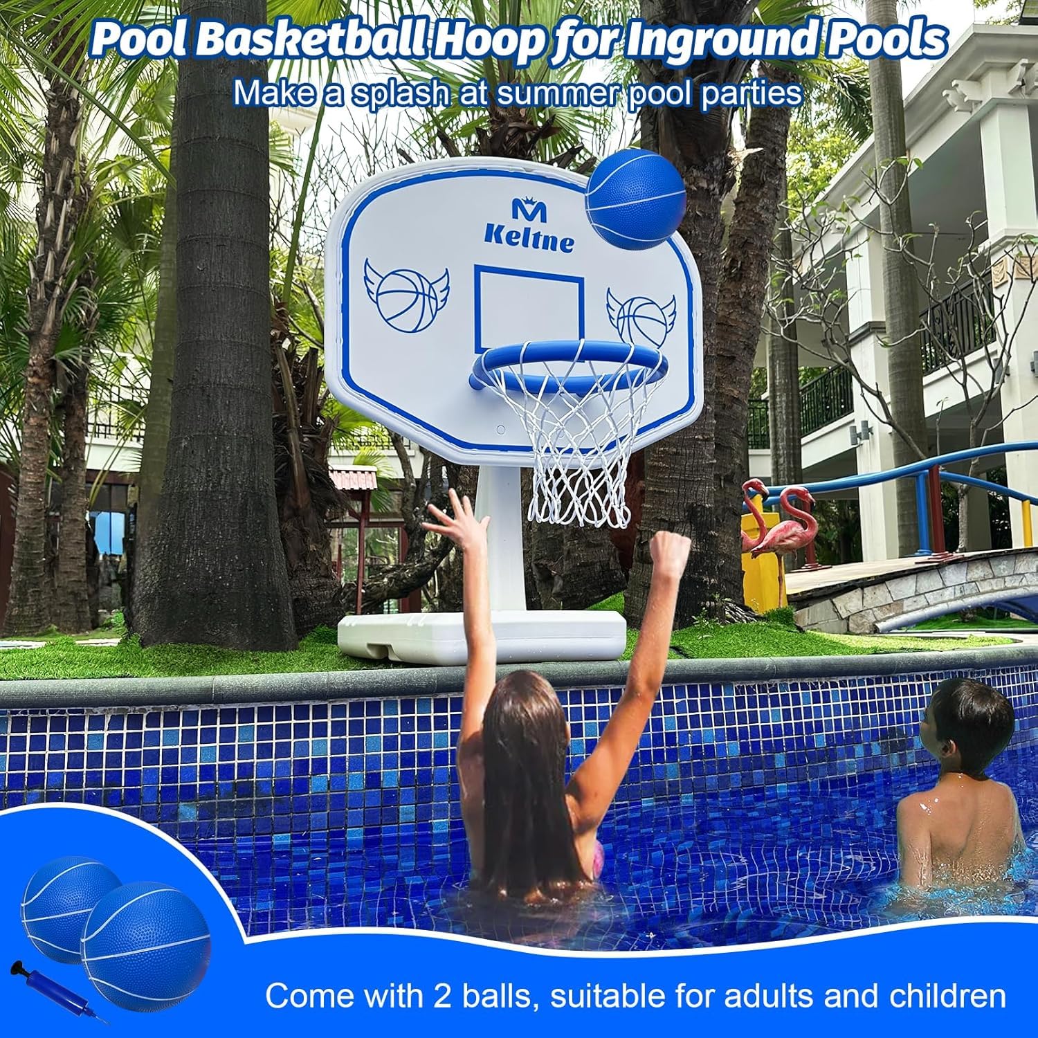 Basen Basketball Hoop, Oversized wody Basketball gra