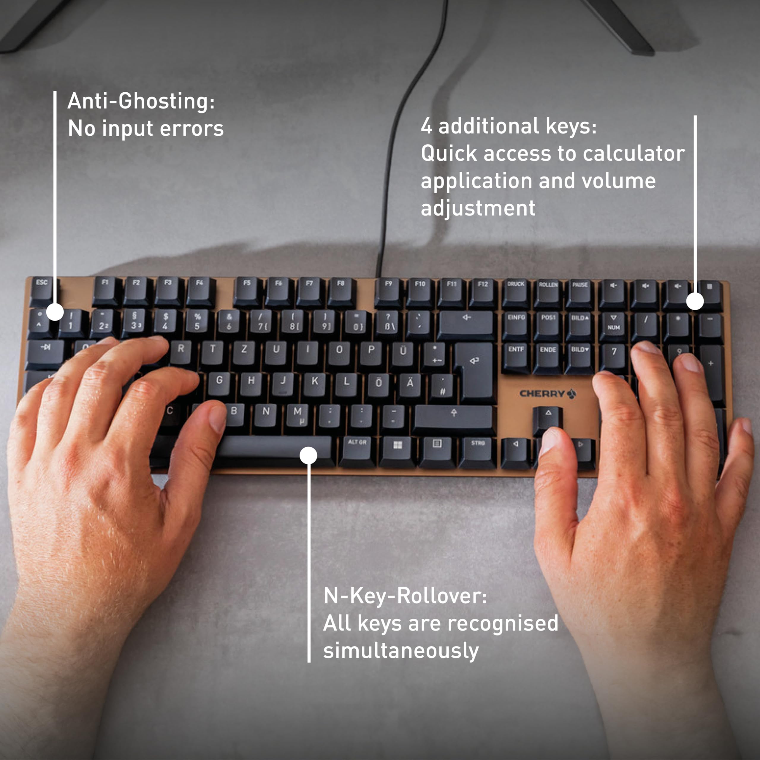 Kc 200 Mx Wired Mechanical Keyboard, nowoczesny aluminium