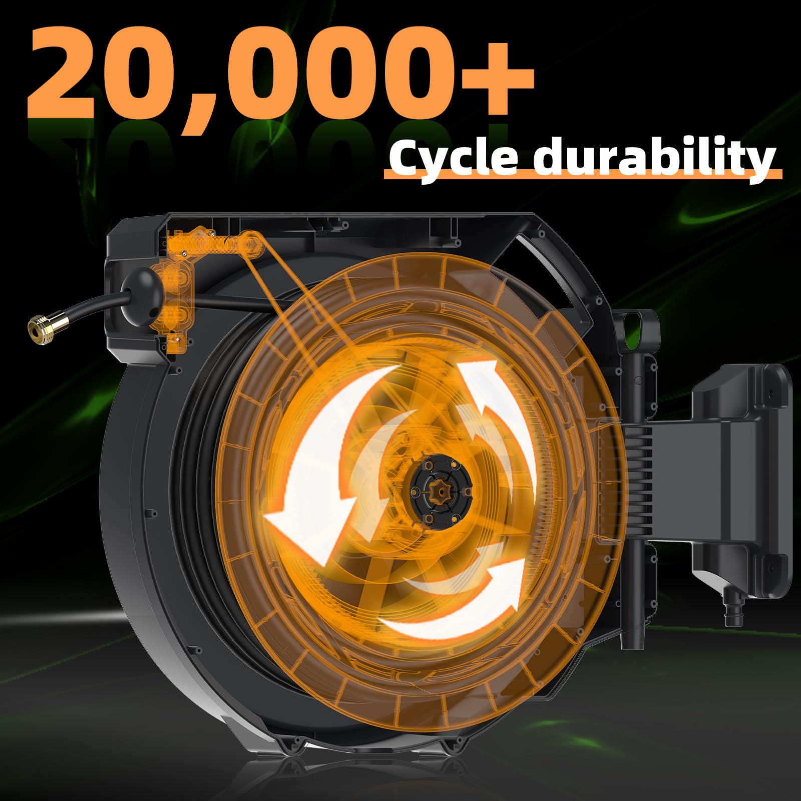 1787587602_Rxb2qlcl Ogrodowy wąż Reel, Retractable, 100ft z 10-Function Nozzle