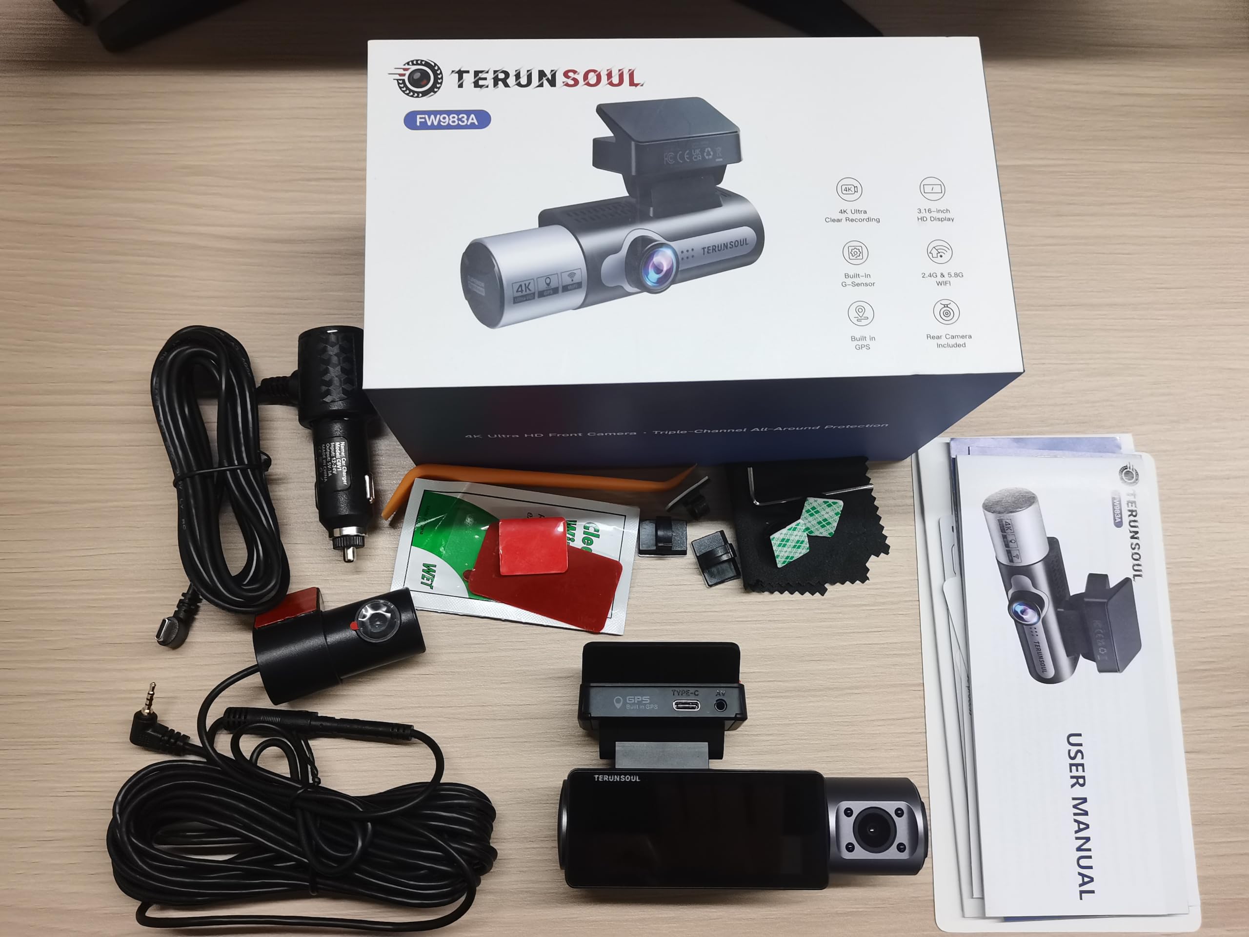 1787590708_P8EpSM4Y Dash kamera, 4K, Front i Rear z GPS i Wi-Fi