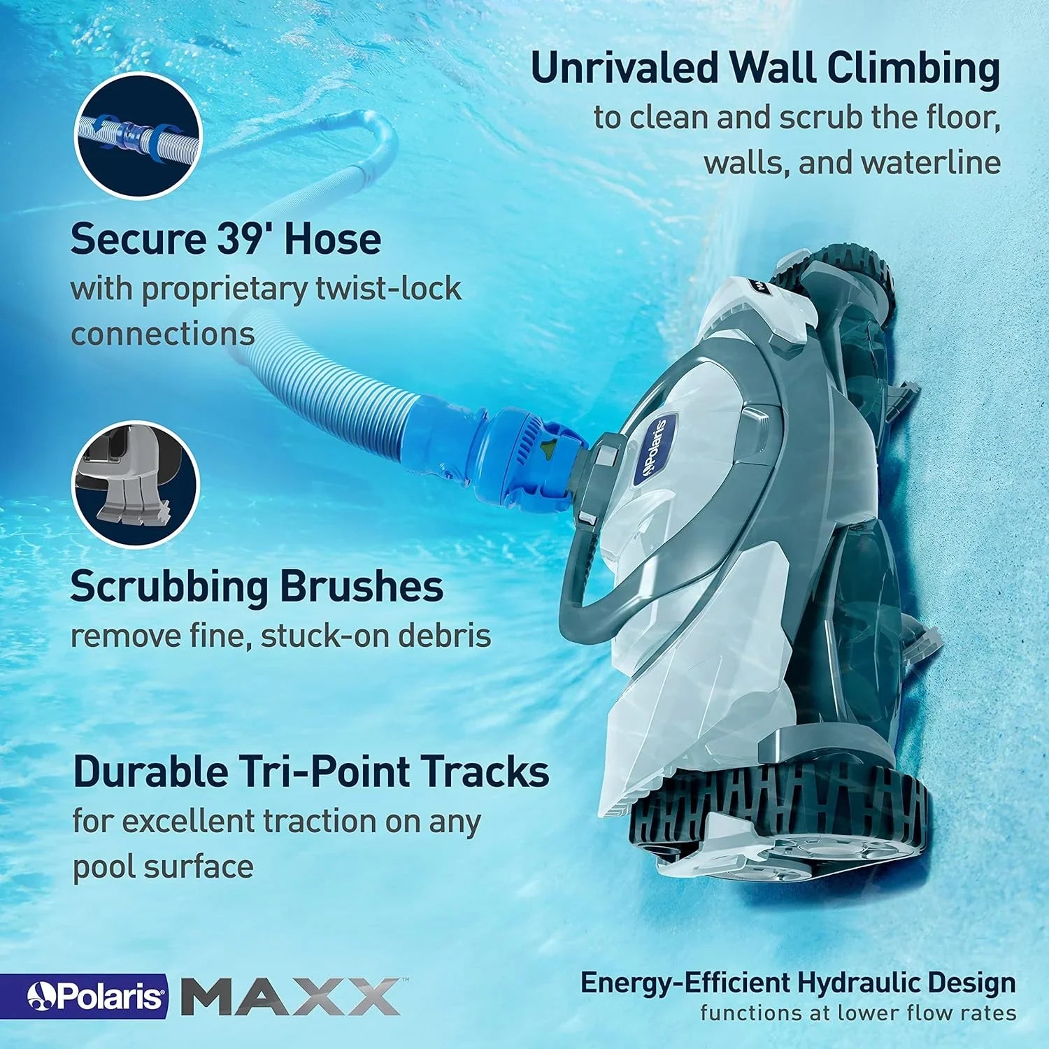 1787595432_Du5Mc55A Pool Cleaner - Premium Suction-side Automatic, Designed for All In-ground Pool Surfaces - Smart Navigation, Energy Efficient, Halo Technology for Easy Debris