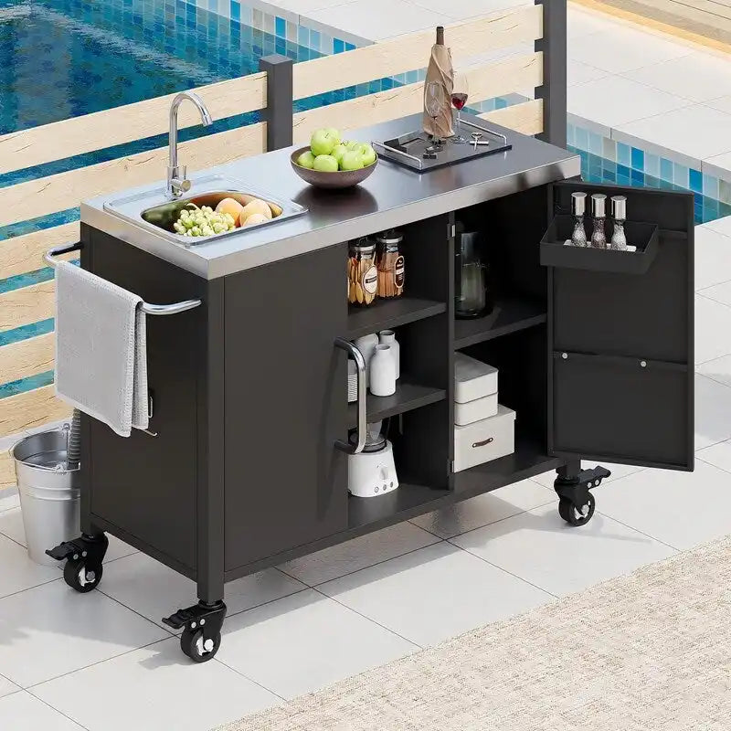 1787597241_LekwamYF Zewnętrzny kuchenny Island z Sink z zewnętrzny Bar wózek Sink stacja z 4 zamykany koła