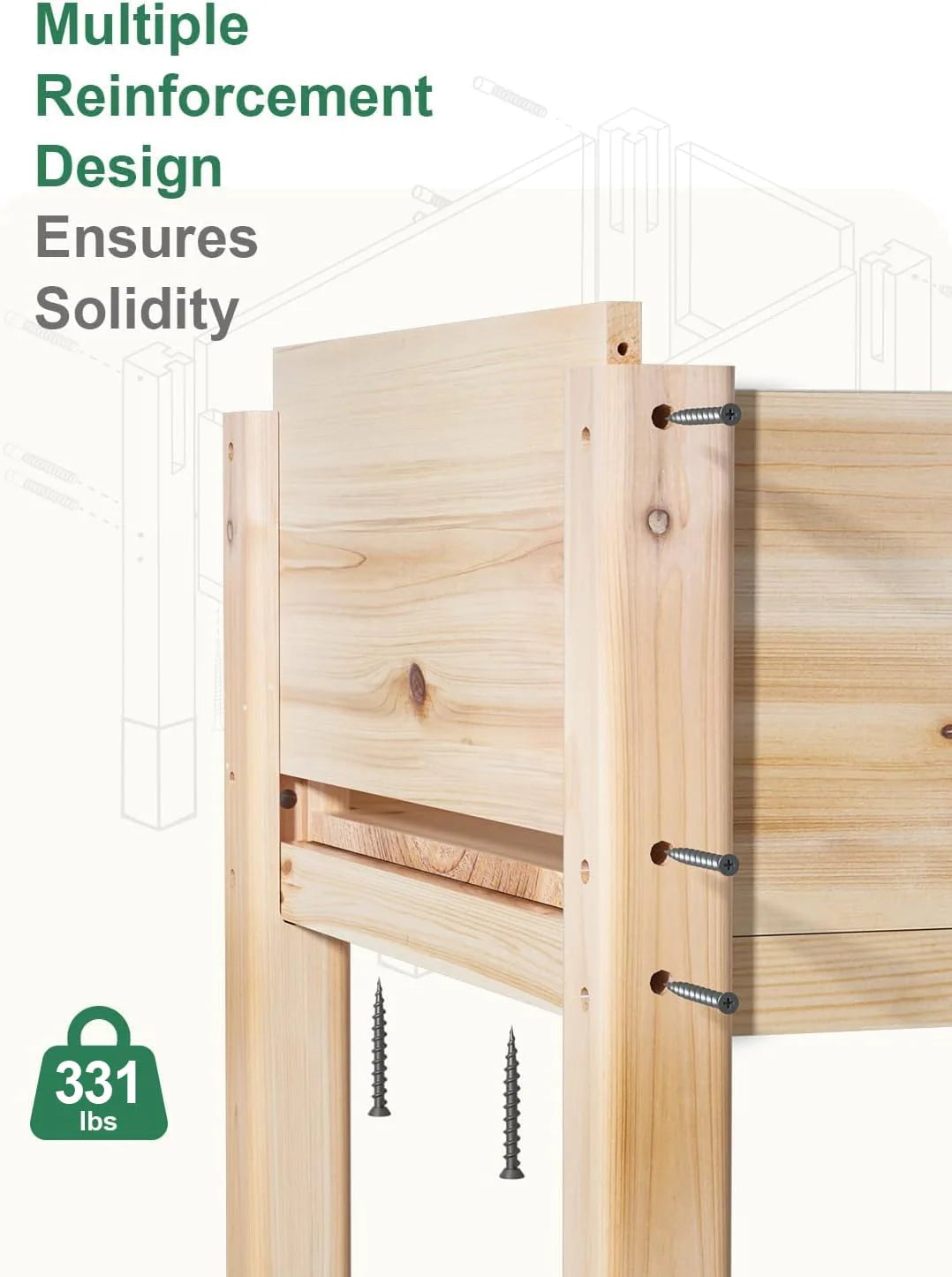 1787599422_RkBDpkEq Drewniany z Legs Raised ogrodowy lozko, 331 lb pojemność