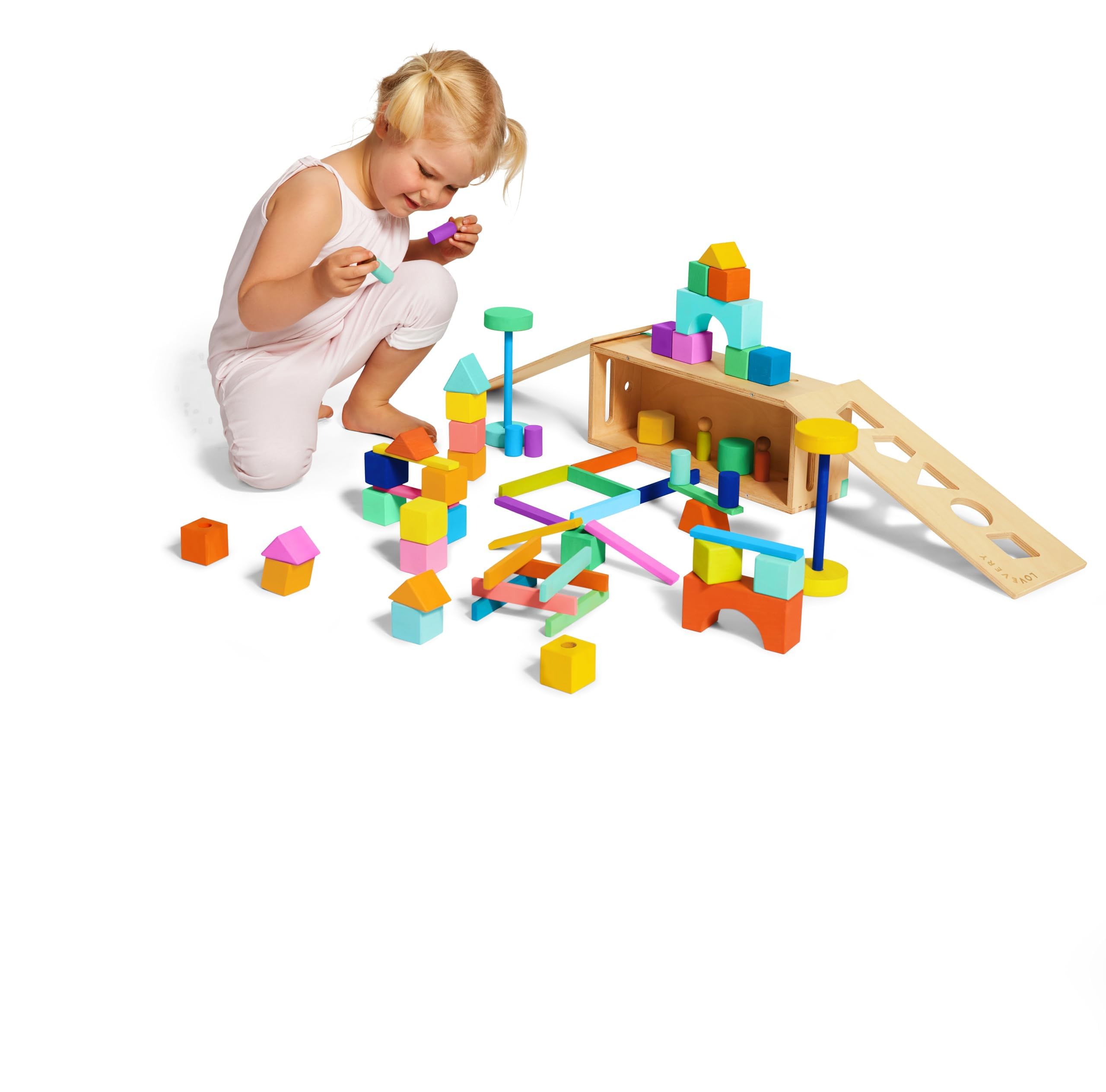 1787600674_s9NDSQ8A Block zestaw, lite drewno Building Blocks, 70 elementow