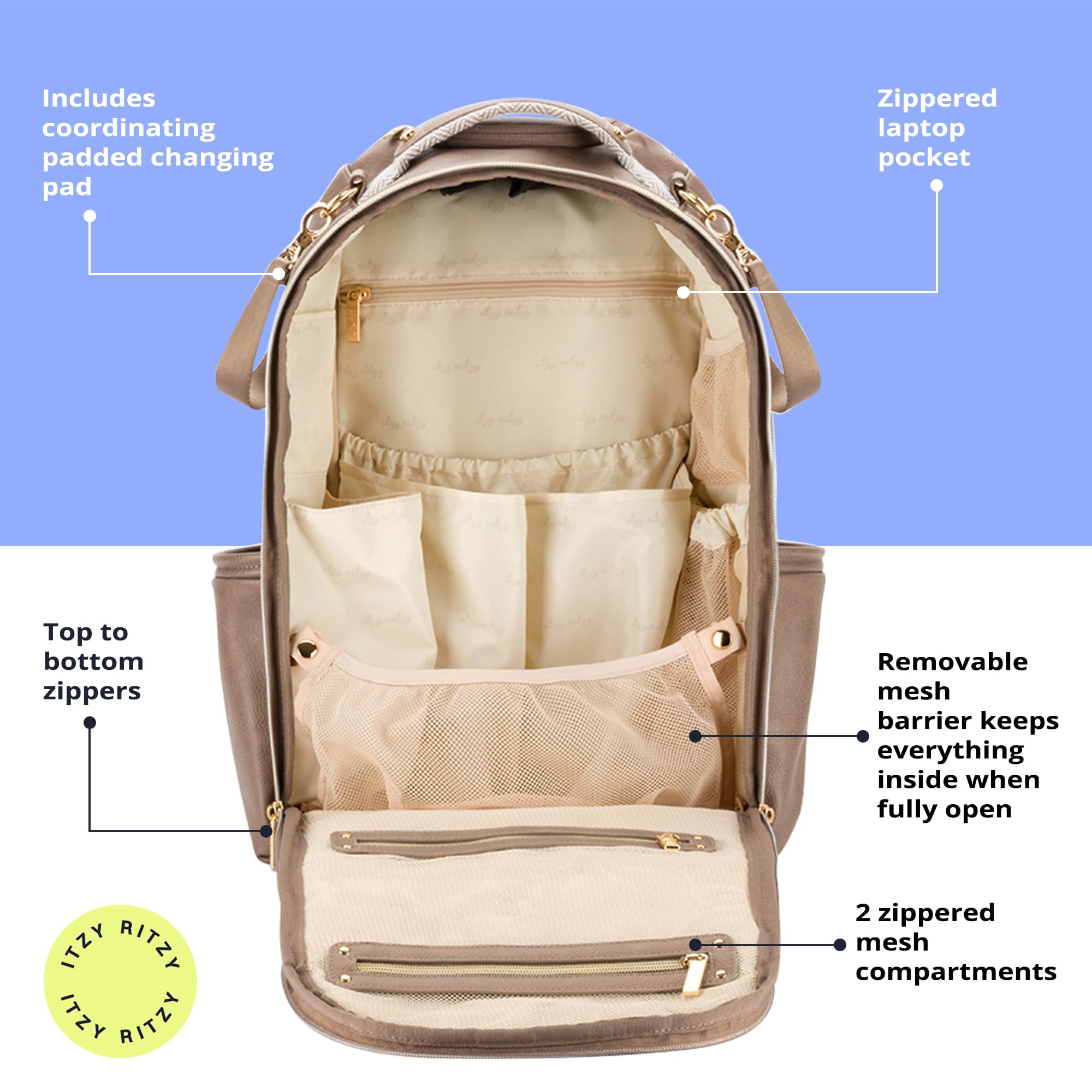 1787603482_1E3kpegR Ritzy Diaper torba plecak, duży pojemność z 19 Pockets