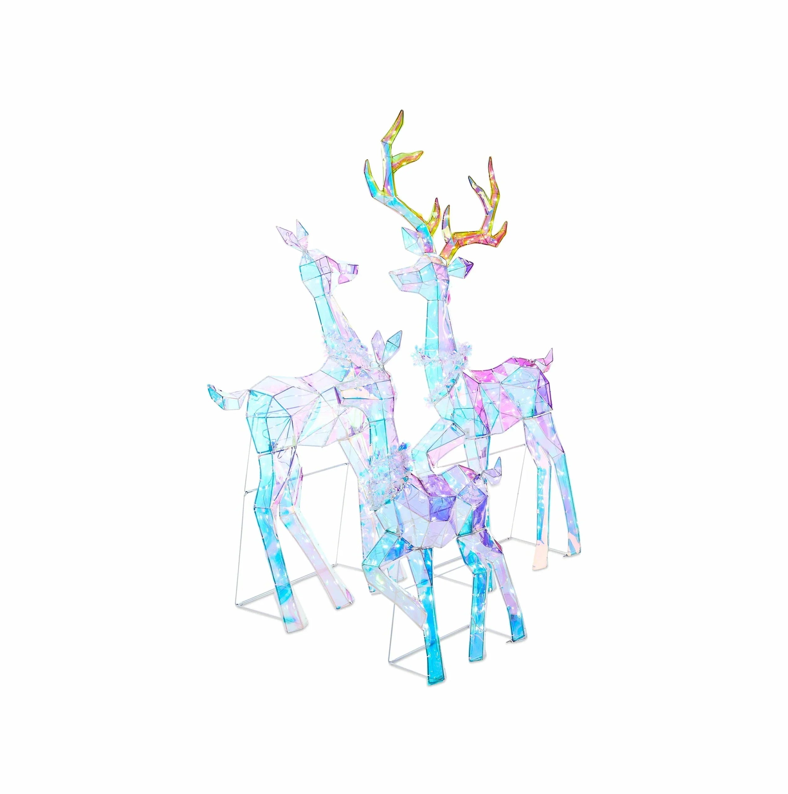 1787605046_xPgPlx8n Set - Holiday Time 3-Piece LED Prismatic Polygon Deer Family - Buck, Doe and Fawn for Indoor/outdoor Decor