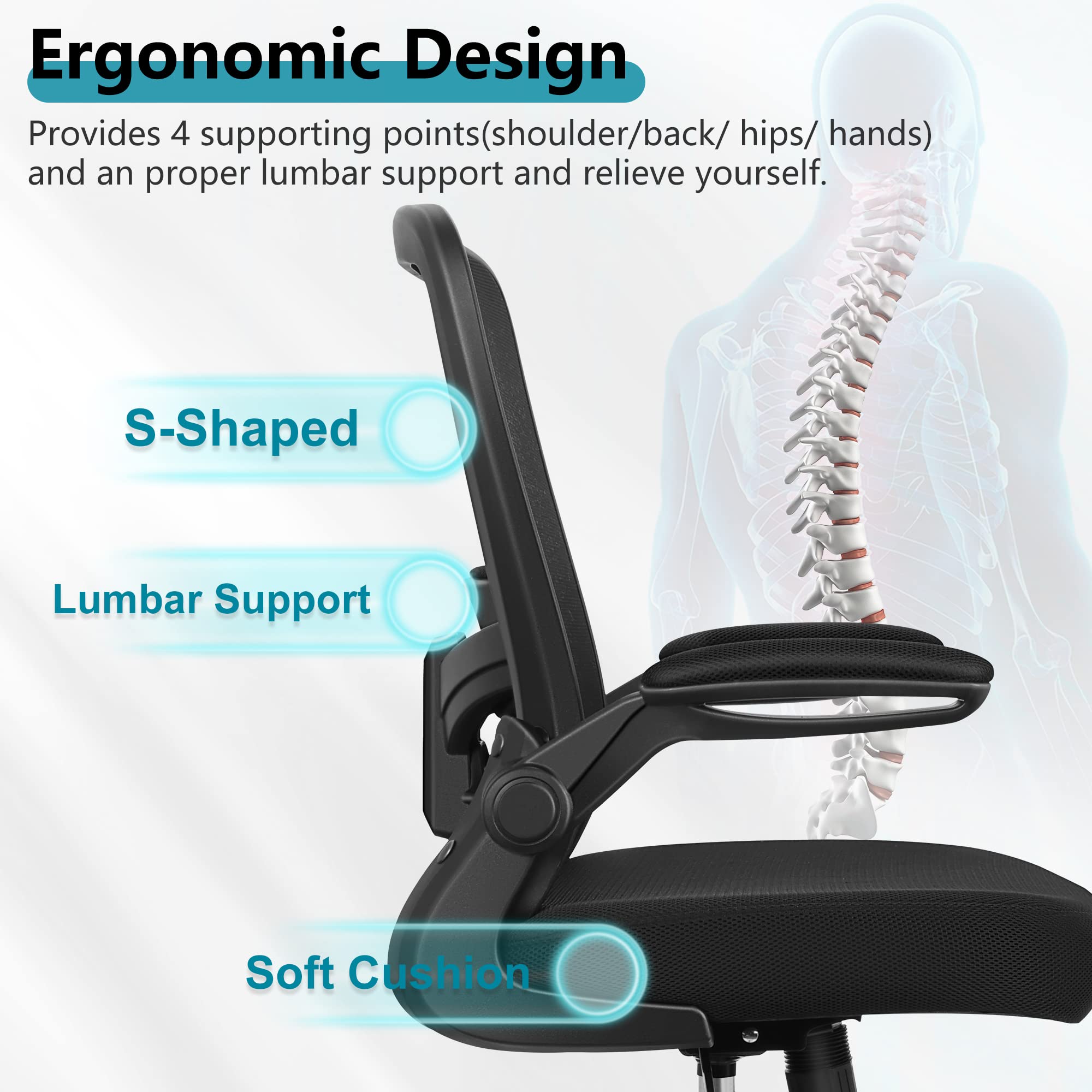 Felixking ergonomiczny siatka krzeslo biurowe z Lumbar Support