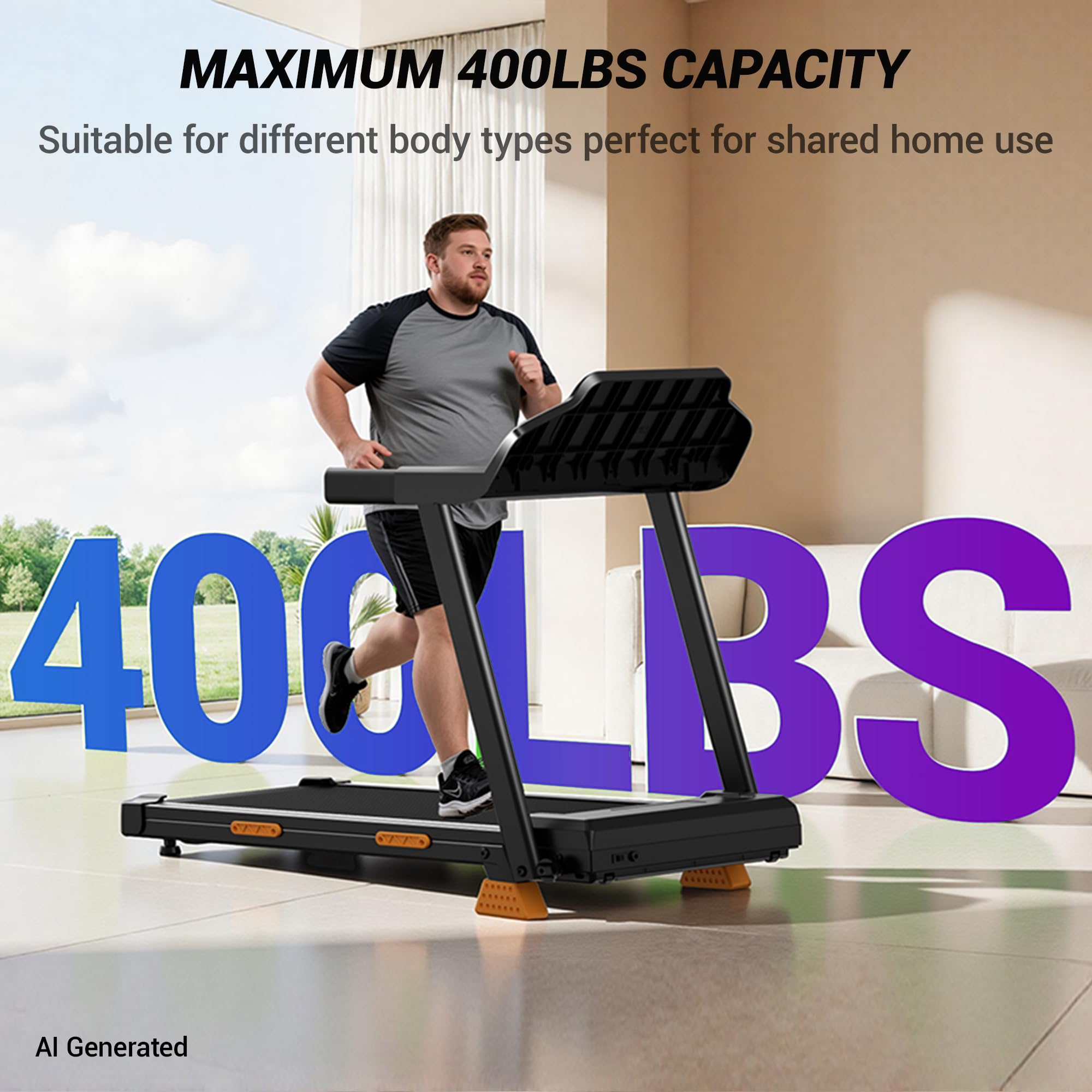 1787609926_rlBUJxYA Fitness 16% Incline składany do domowy bieżnia, 400LBS pojemność