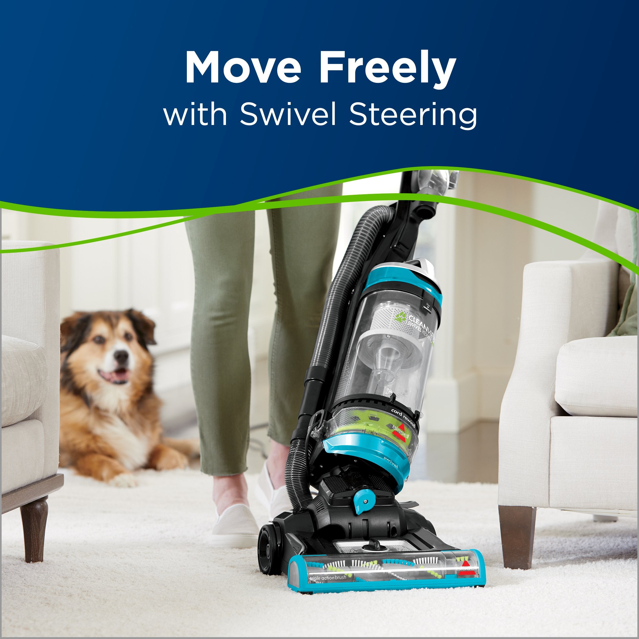 2254 obrotowy PET odkurzacz z Cord Rewind