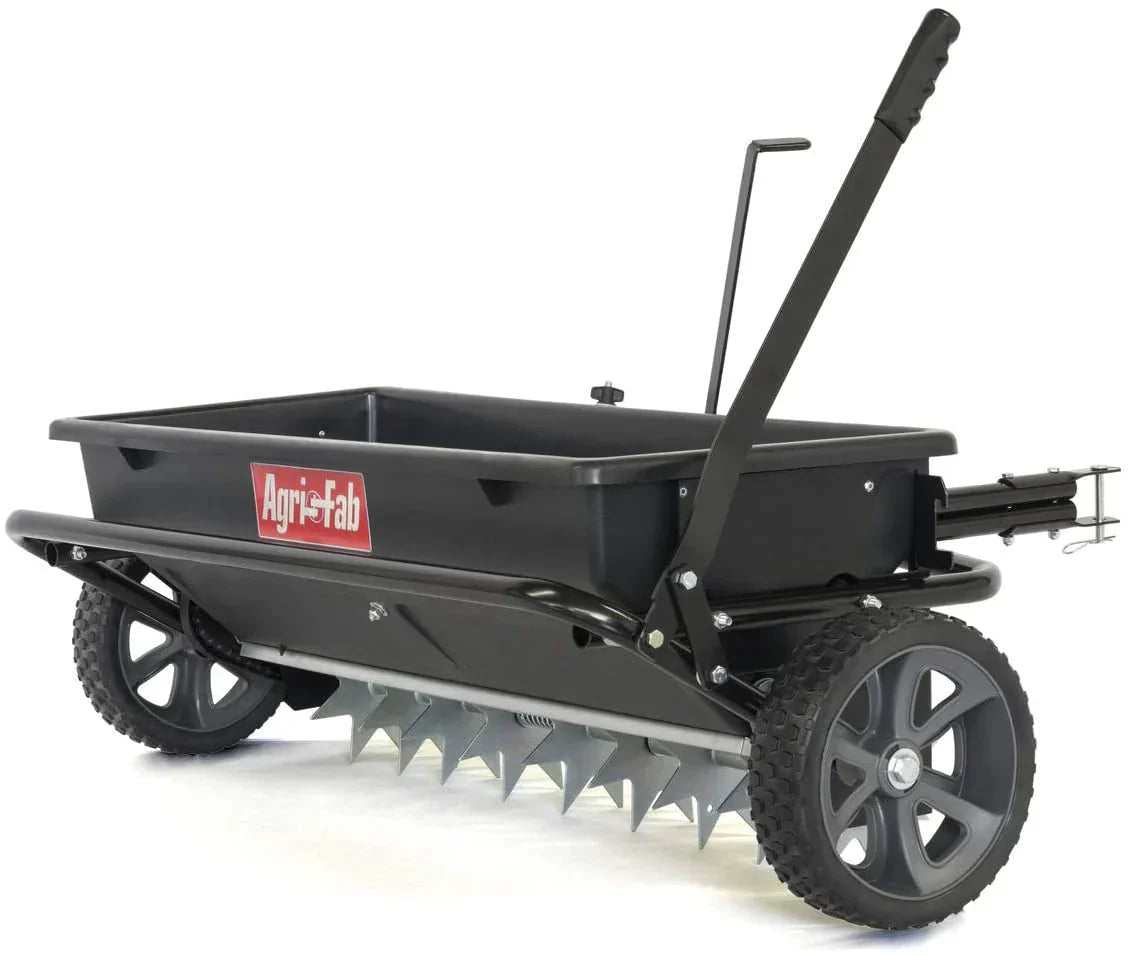 Spreader - 45-0543-AMZ 100 Lb. Tow-behind Lawn and Garden Spiker/seeder/drop, Designed for Seed - Fertilizer, Salt, Ice Melt, Designed to Pull Behind Lawn