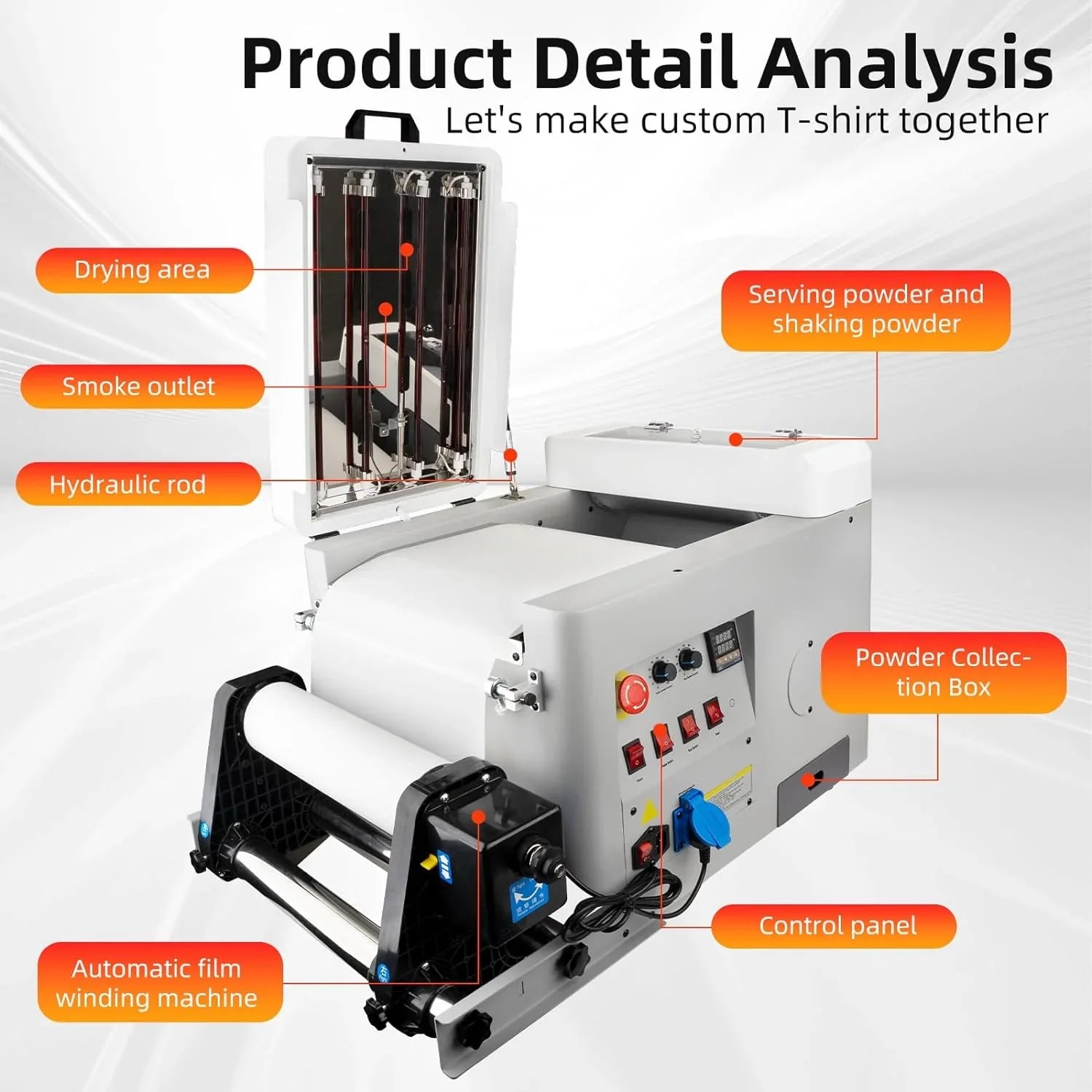 1787614994_hqmnV7ZS Powder - A3 Economic Automatic DTF, Shaker and Dryer Machine 13.4in (340mm) - Automatic Powder Shaking Machine with 4 Lamps for Even Heating for DTF