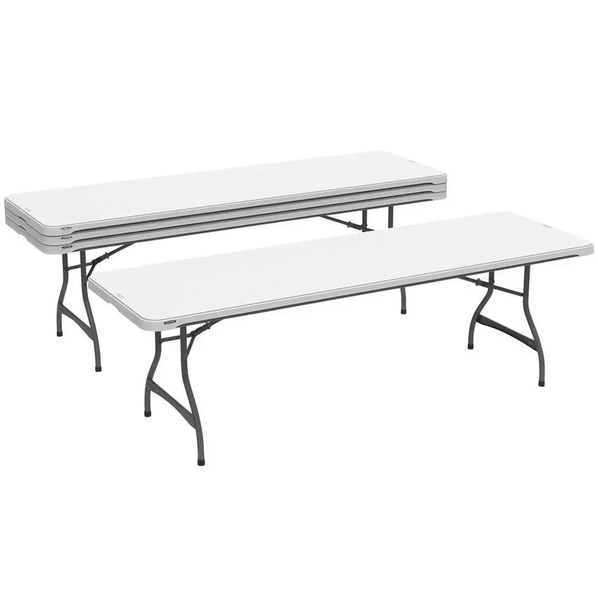 Biały (80344) 4-pakiet komercyjny Stacking 8 ft składany stol