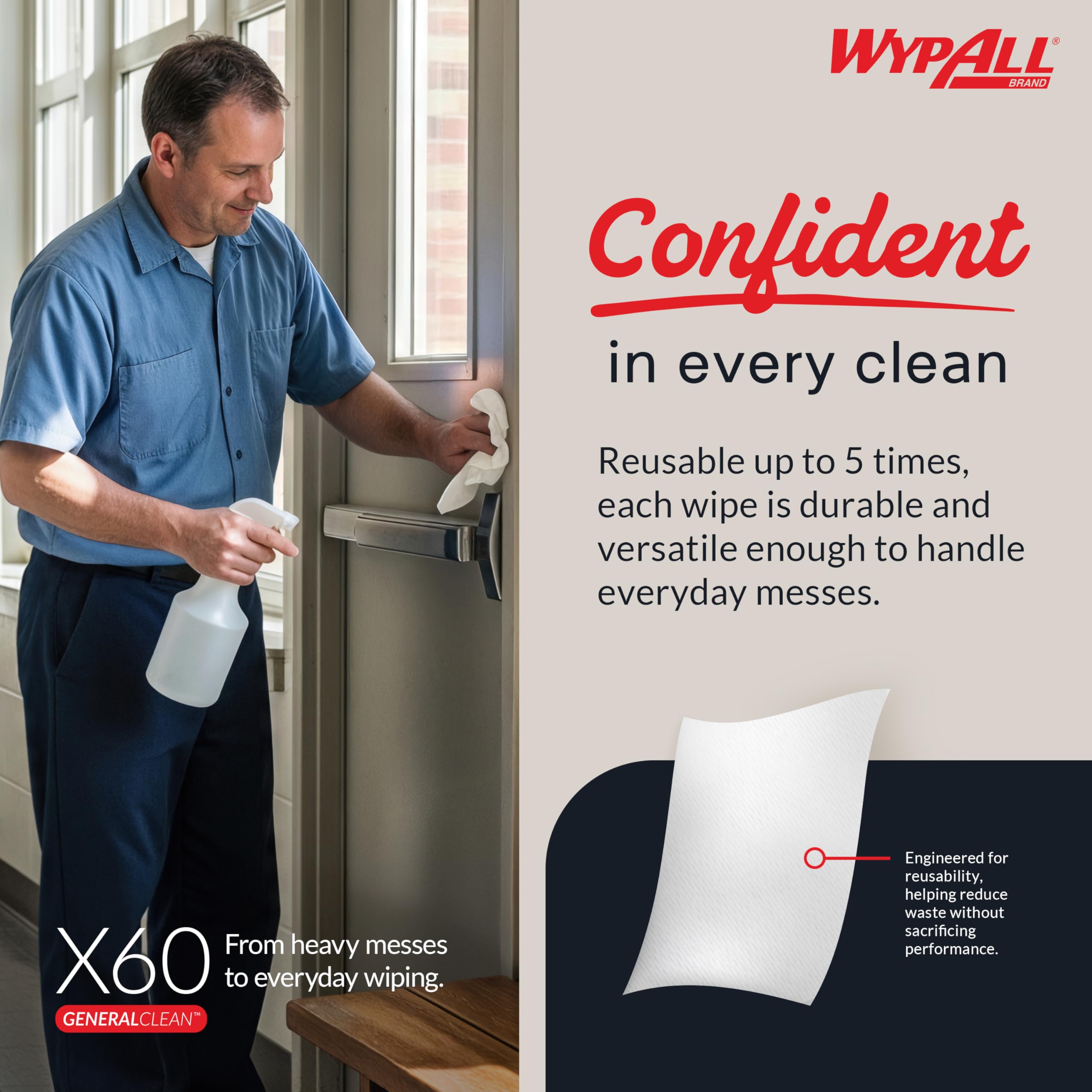 1787618279_f9MY523W Generalclean X60 Multi-task czyszczący Wipes z 1180 Sheets