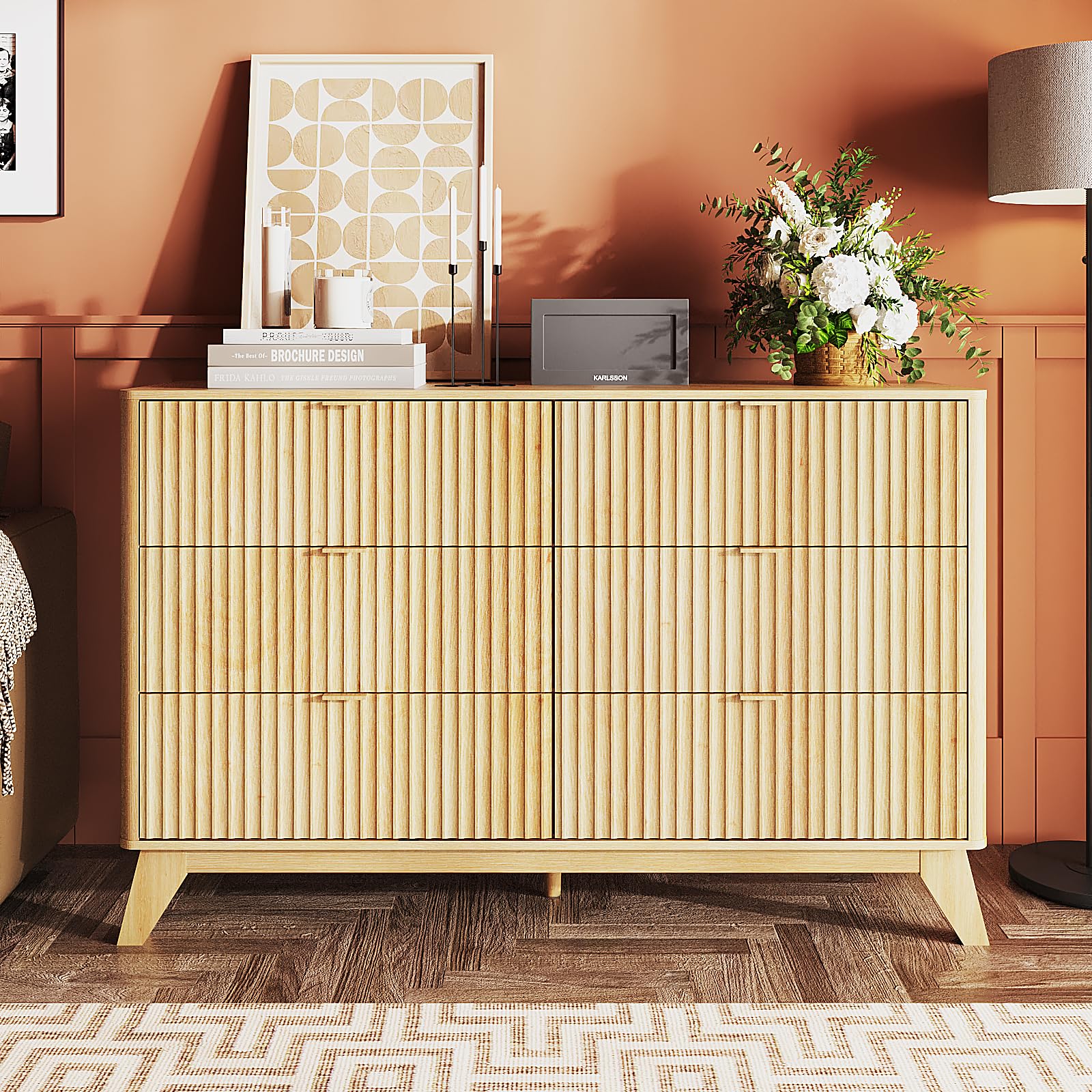 1787620156_ofI3jO3V Fluted Dresser, 6-szuflada Mid Century nowoczesny design