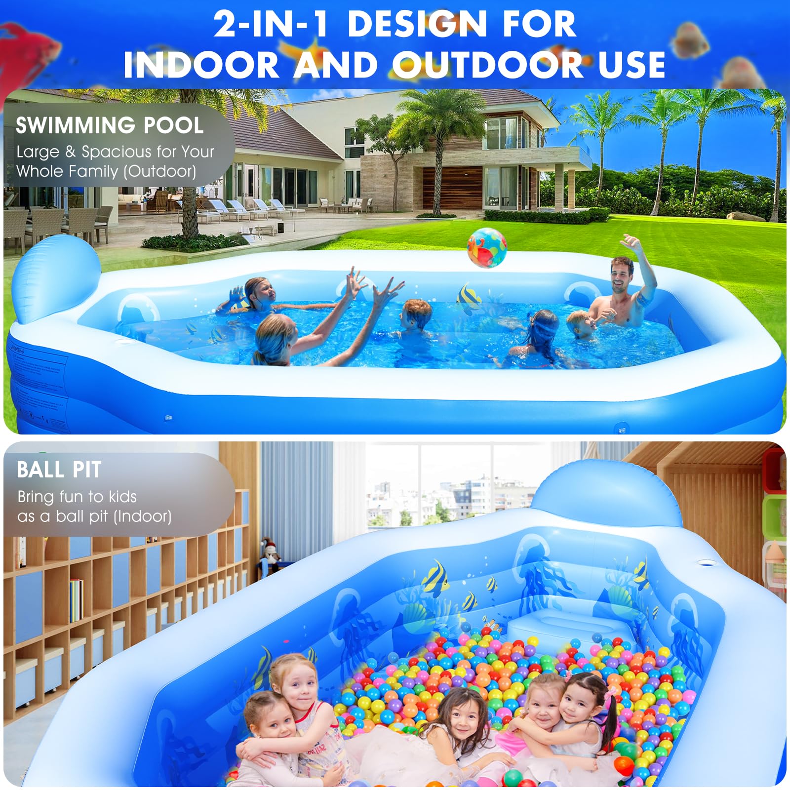 1787623520_mUcAadVT Inflatable basen do dla dzieci zadaszenie, 126 X 75 X 25