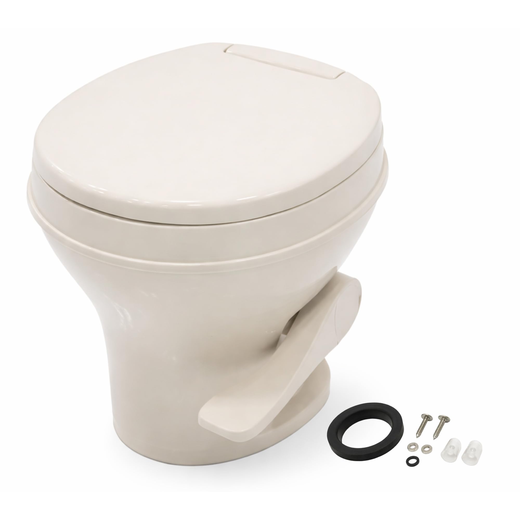 Bone RV Toilet, Residential wysokość, Gravity Flush, miękki Close siedzisko