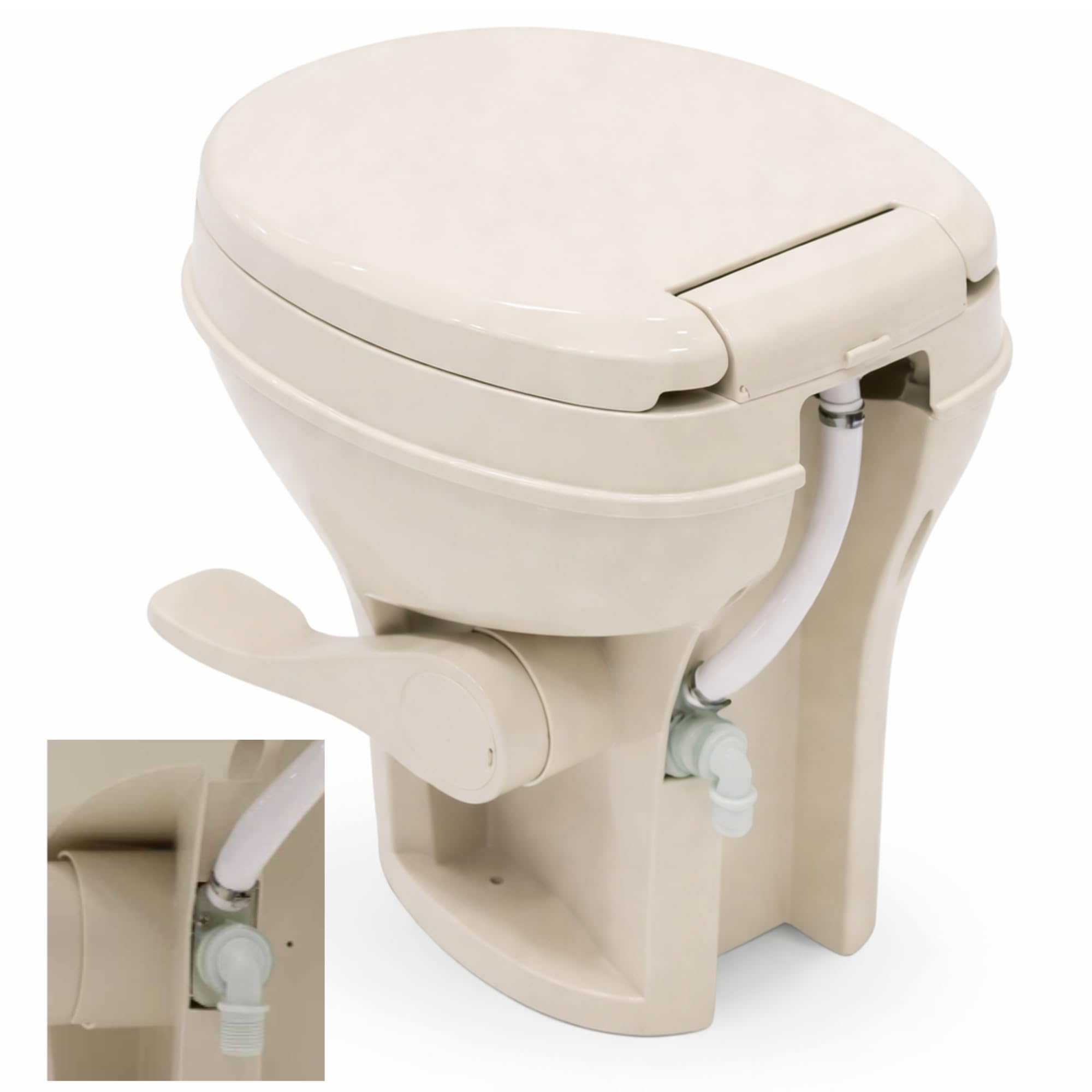 1787625707_hZvlGskO Bone RV Toilet, Residential wysokość, Gravity Flush, miękki Close siedzisko