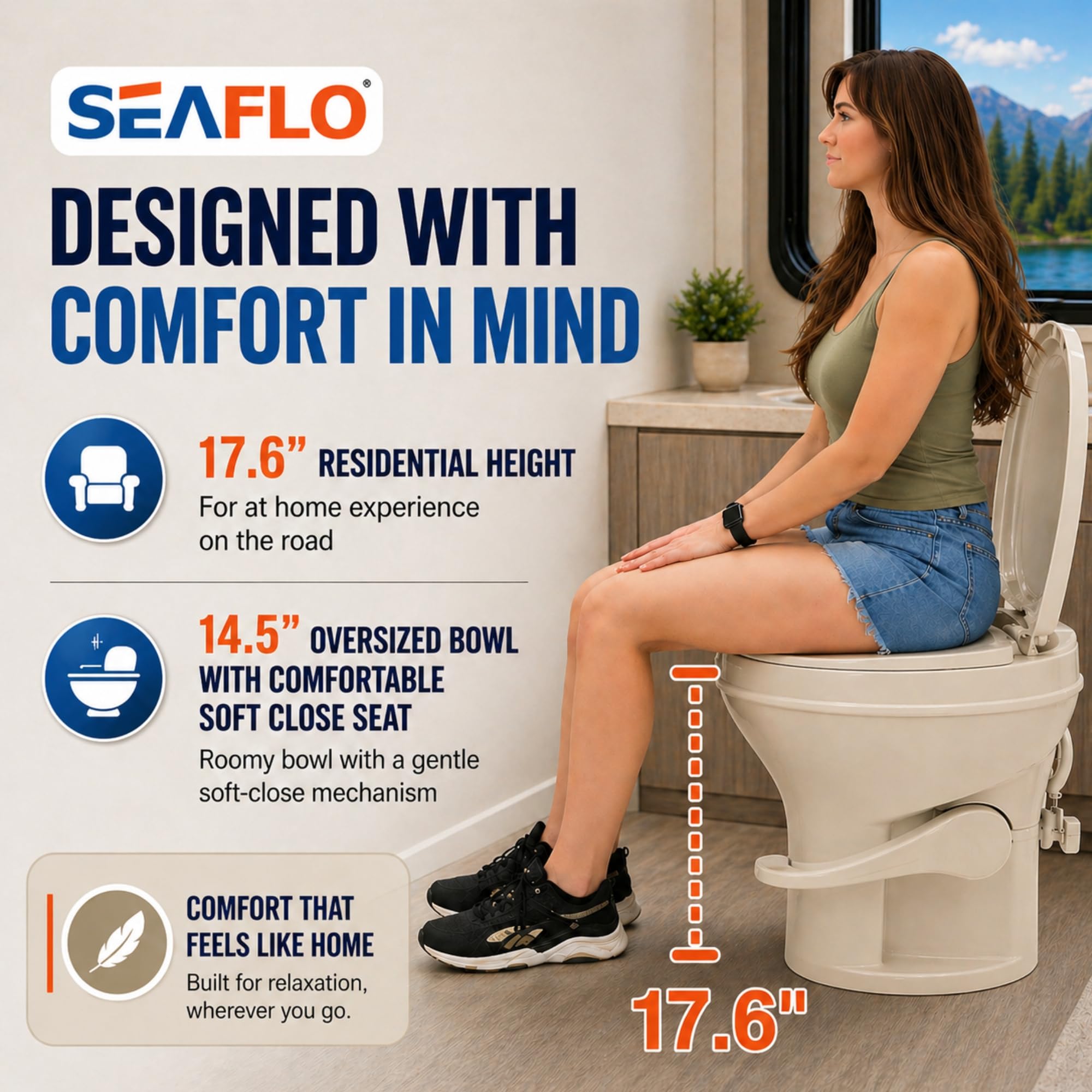 1787625735_VuUFVmXO Bone RV Toilet, Residential wysokość, Gravity Flush, miękki Close siedzisko