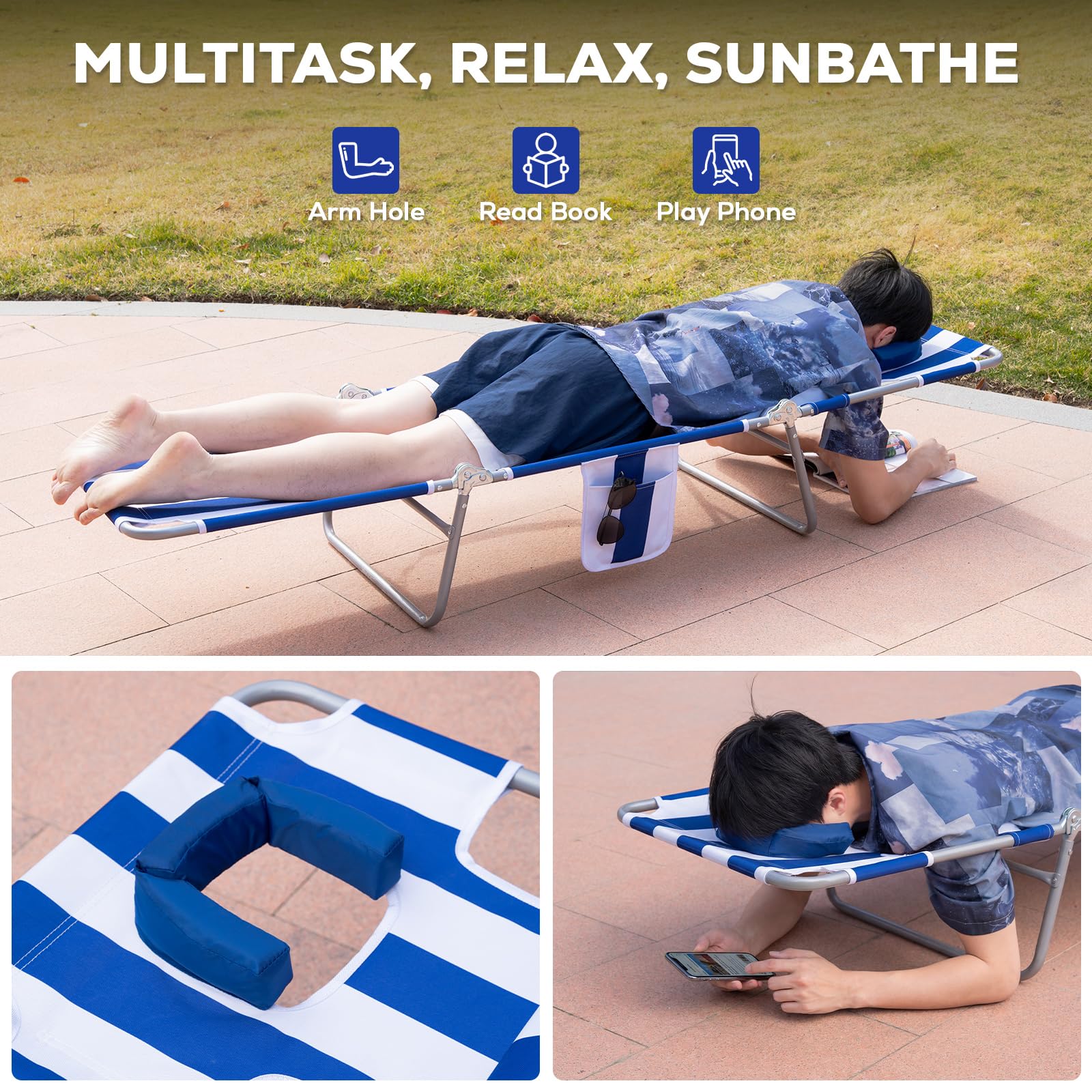 1787626814_56z9fSZQ Składany Tanning plazowy z Face Hole krzeslo, 2PK