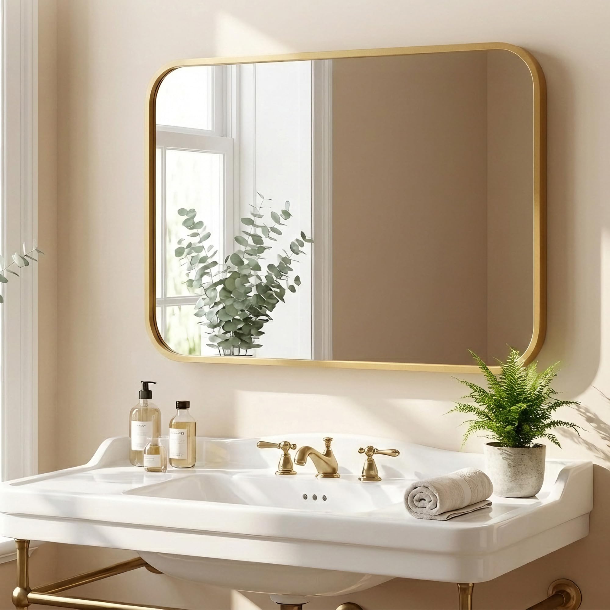 1787629250_REuZlf0x Vanity, Antique złoty Rounded Rectangle łazienkowy, Mirrors