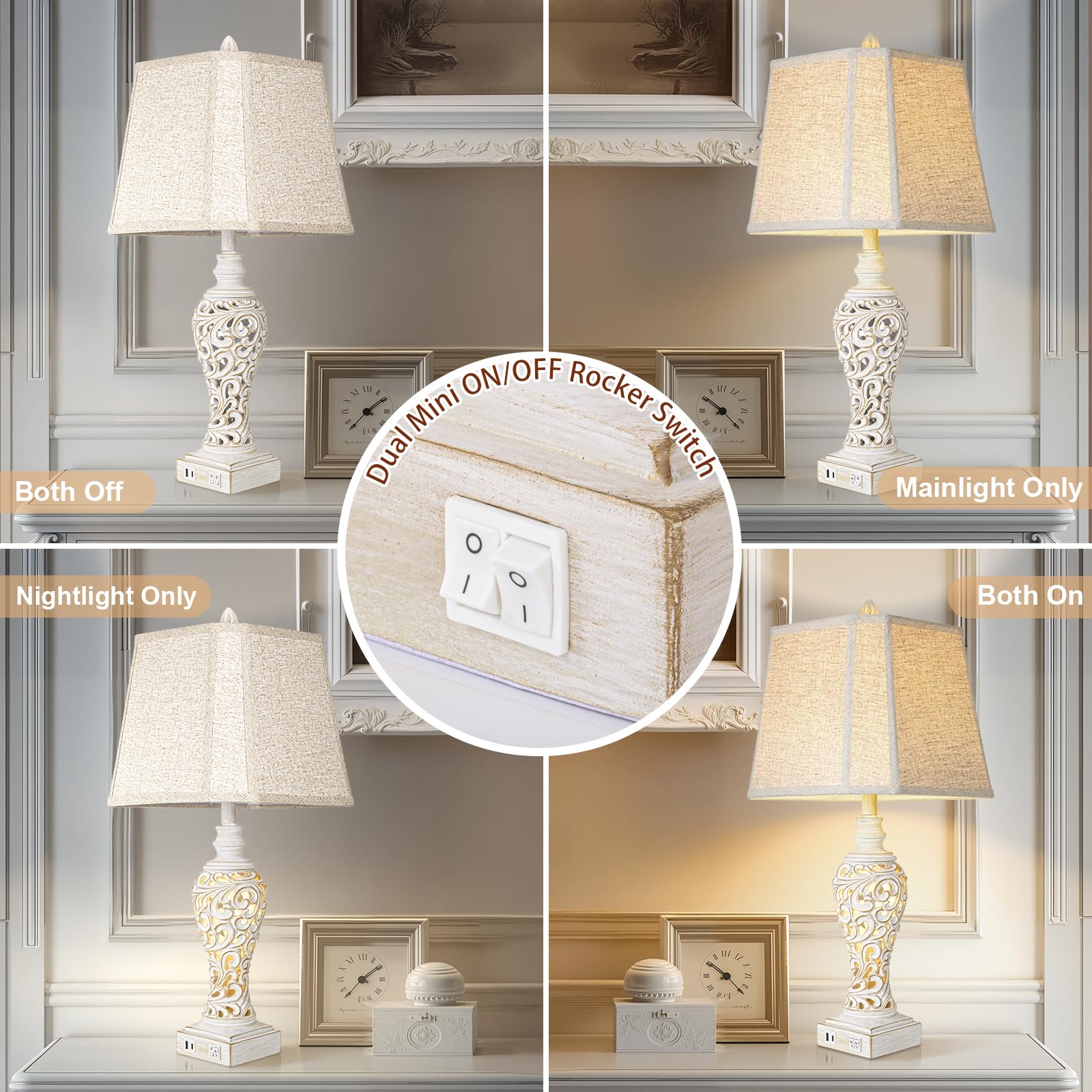 1787635360_ExC68mO7 Stol, Collection Vintage, Lamps zestaw 2 z USB Ports