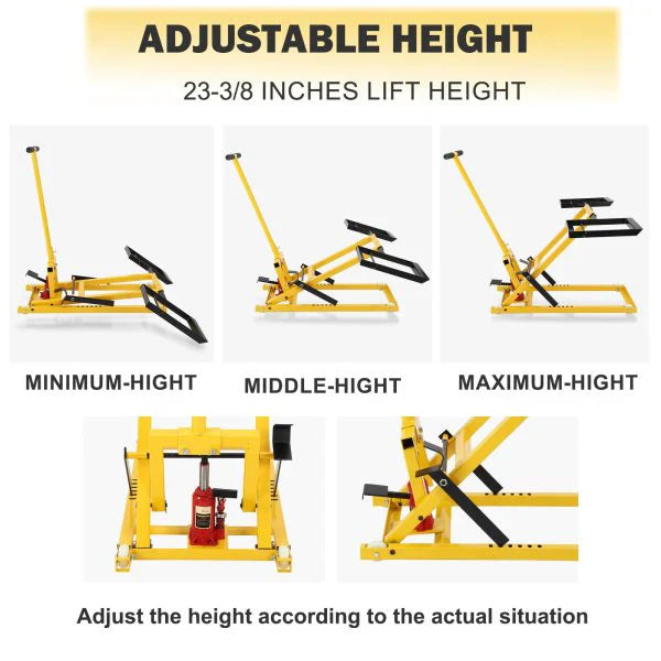 1787636675_OskYrnb8 Lawn Mower - Lift with Hydraulic Jack - 26 Inches Lawn Mower Lift, Welded Solid Steel Construction, Weight Capacity 500 LBS, For Riding Lawn Mowers