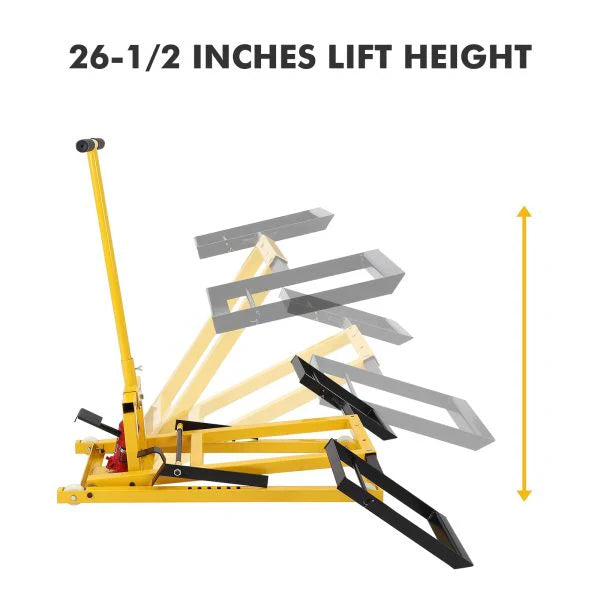 1787636682_lYdhEjD8 Lawn Mower - Lift with Hydraulic Jack - 26 Inches Lawn Mower Lift, Welded Solid Steel Construction, Weight Capacity 500 LBS, For Riding Lawn Mowers