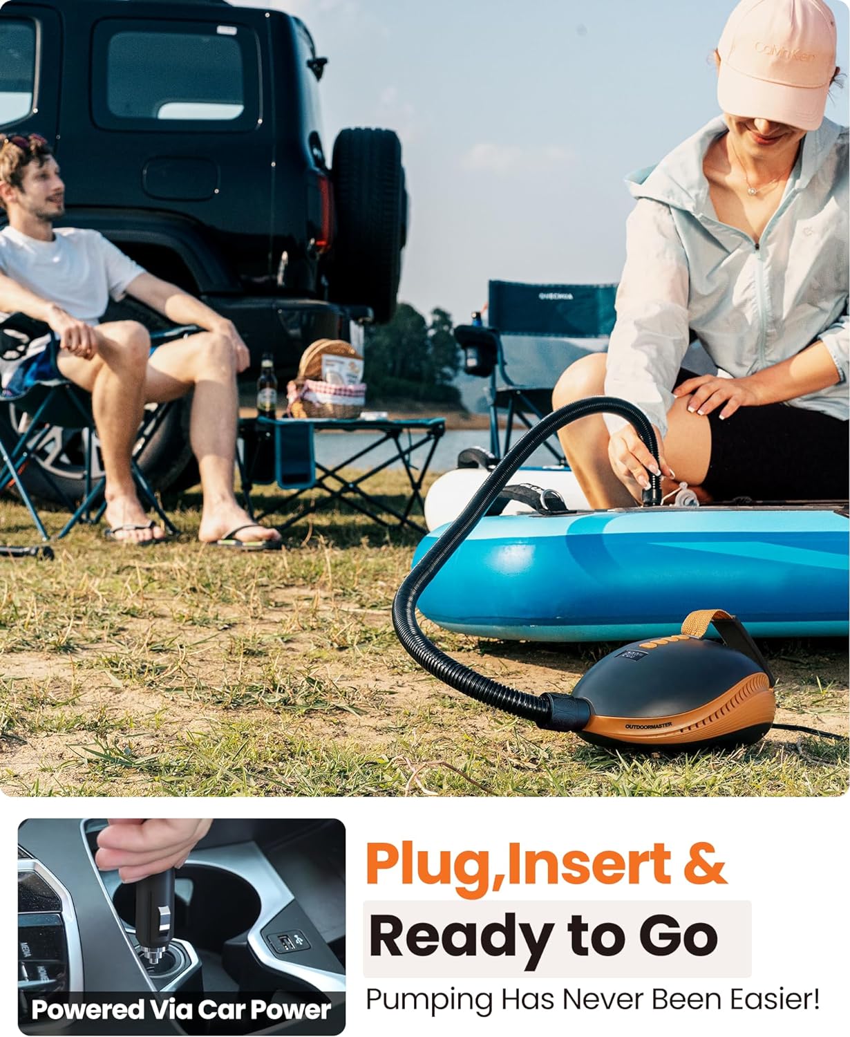 1787641671_ujpqsQOq Paddle Board - High Pressure, Pump Electric Dolphin -quick Portable SUP Air Pump - Auto-off and 12V DC Car Connector Electric Pump for Inflatable Stand Up